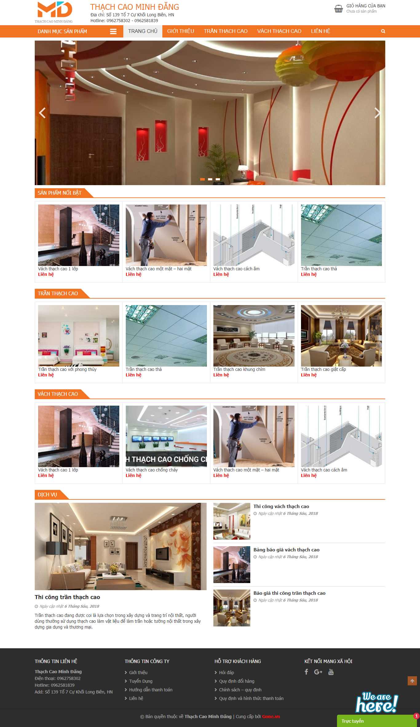 Thiết kế Web thạch cao tự nhiên thachcaominhdang.com