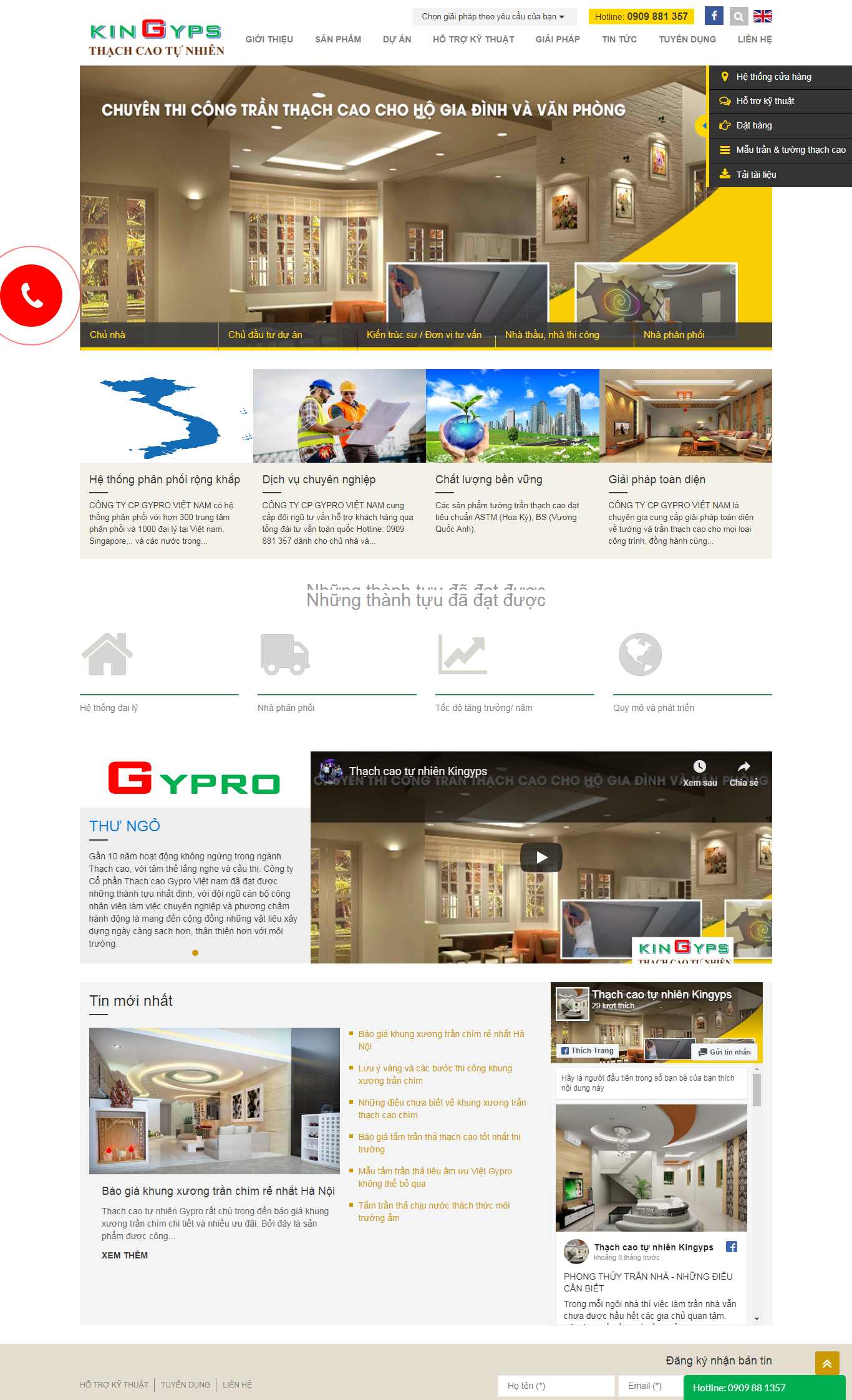 Thiết kế Web thạch cao tự nhiên thachcaotunhien.com