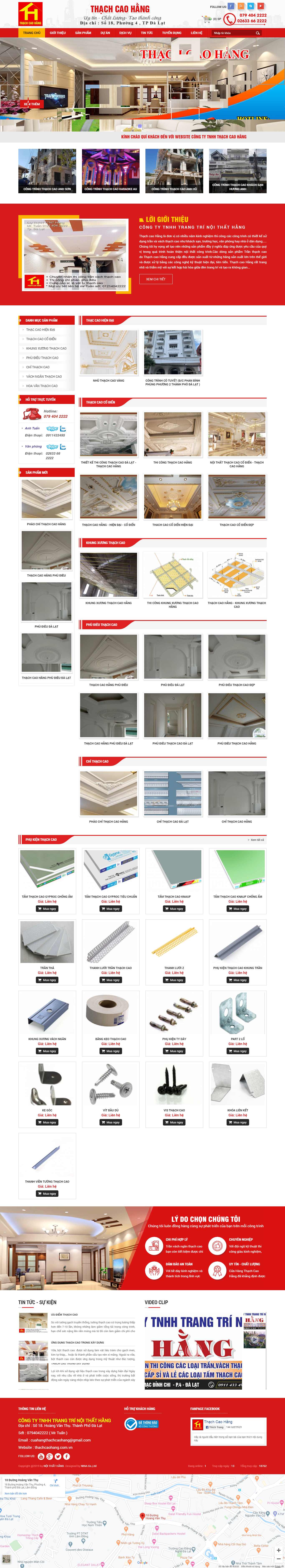 Thiết kế Web thạch cao tự nhiên thachcaohang.com.vn