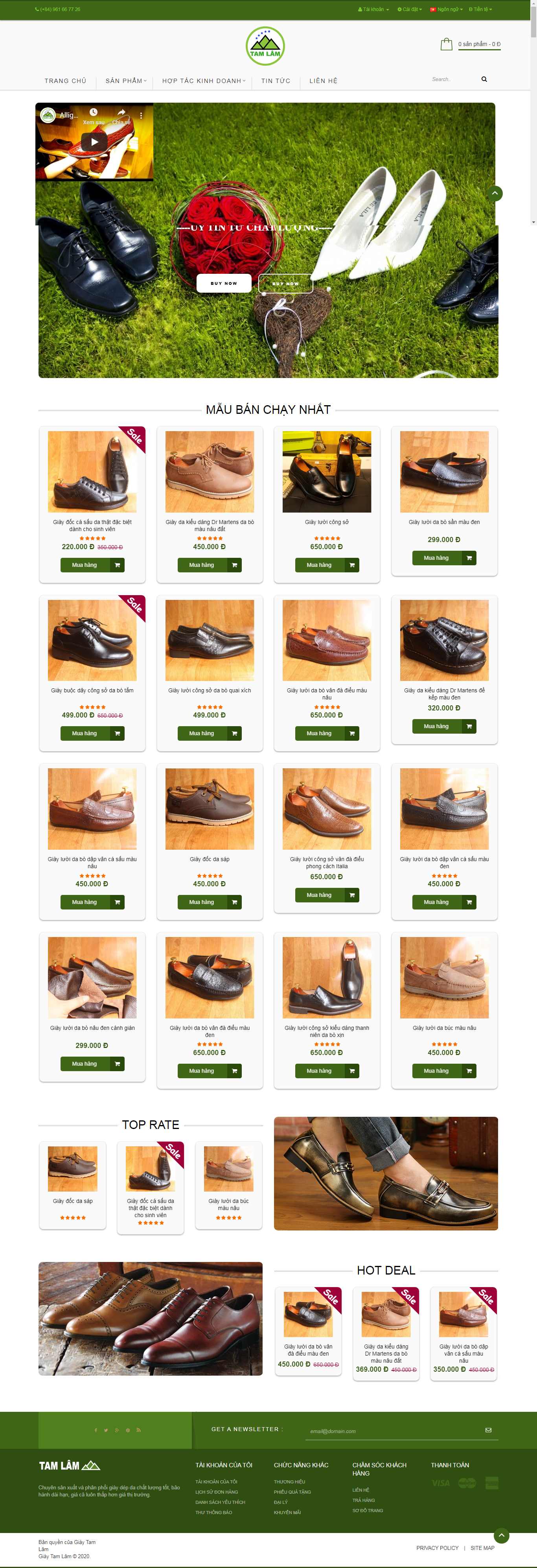 Thiết kế Web giầy da giaytamlam.com