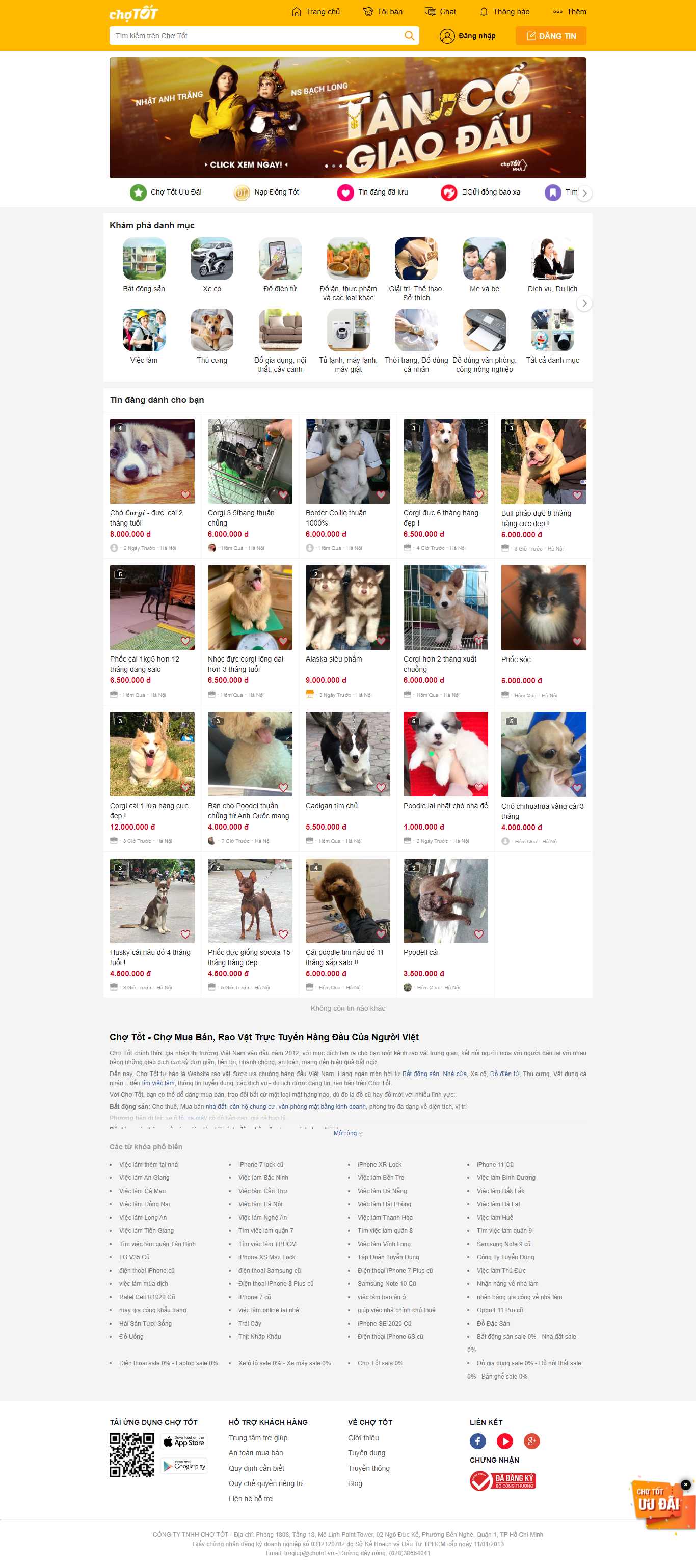 Thiết kế Web chợ tốt chotot.com