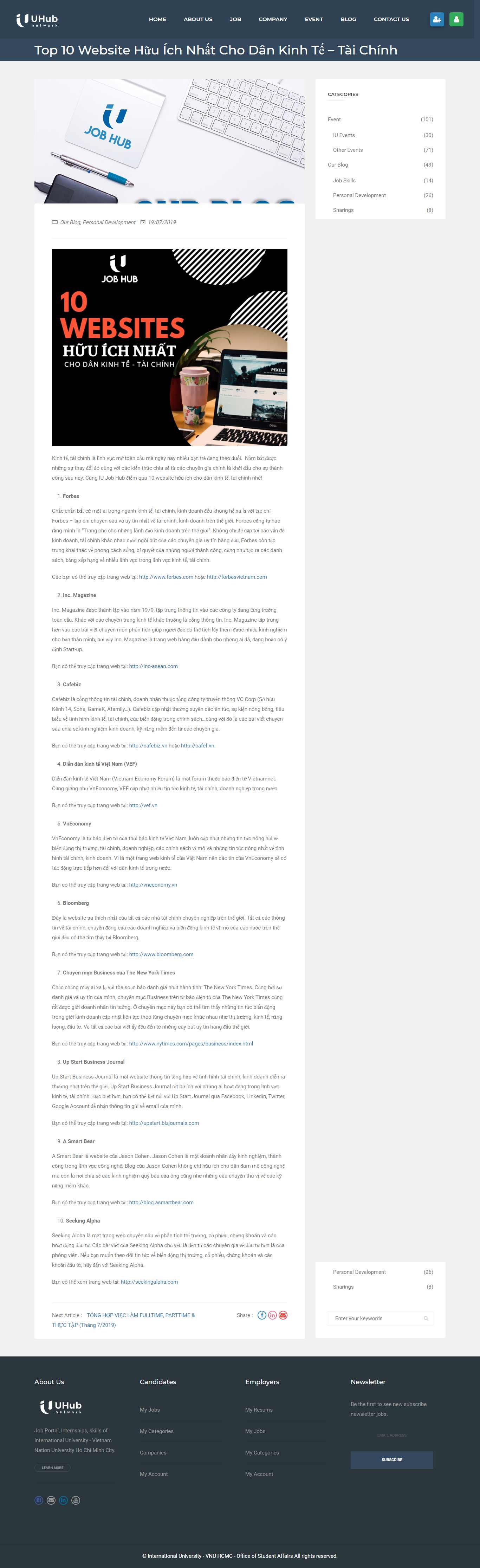 Thiết kế Web tinh tế iujobhub.com