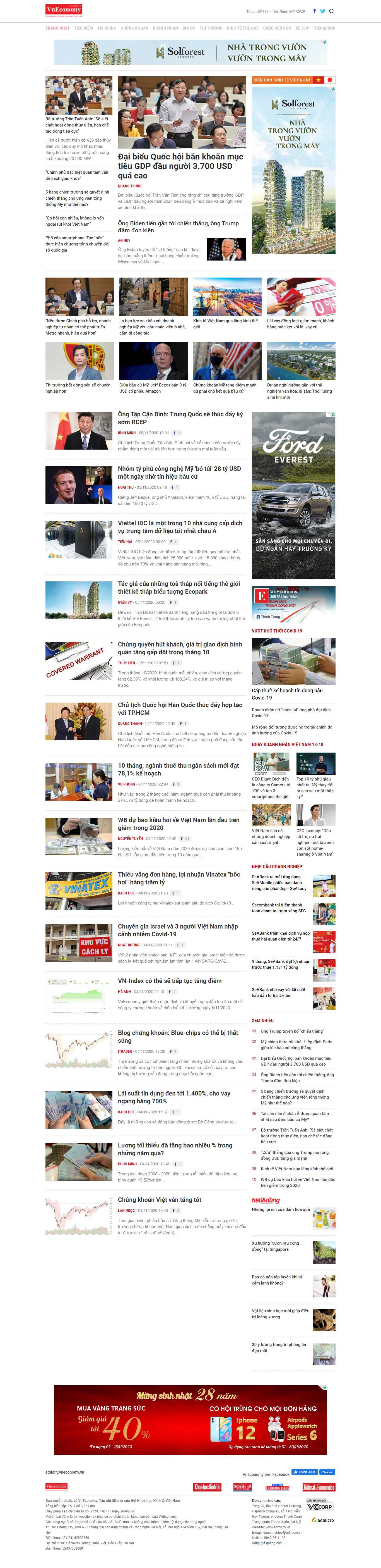 Thiết kế Web tinh tế vneconomy.vn