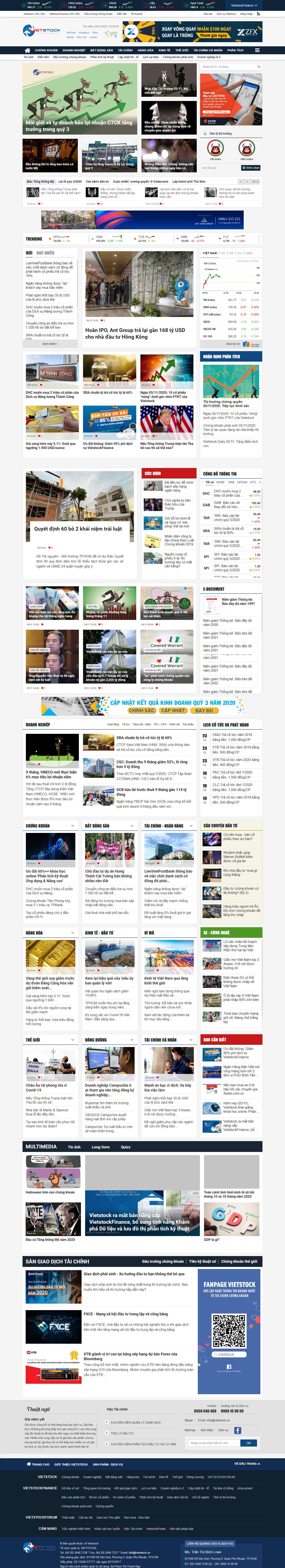 Thiết kế Web tinh tế vietstock.vn