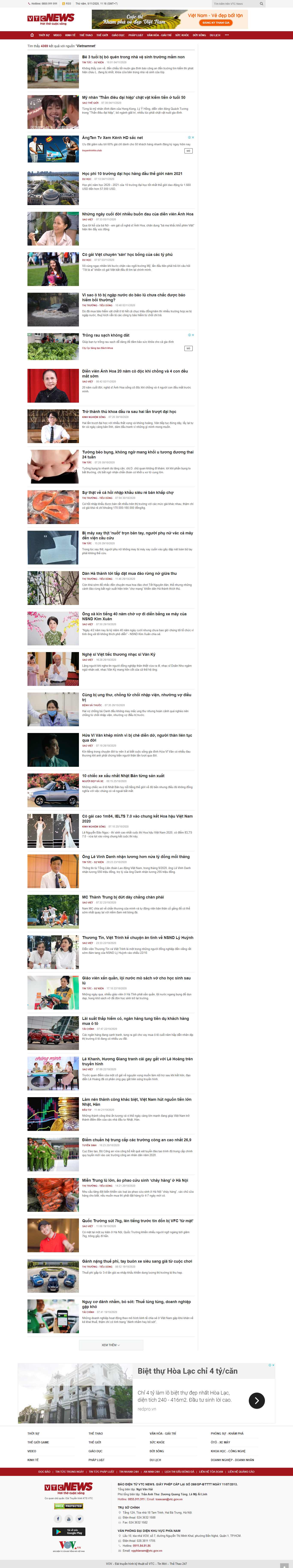 Thiết kế Web vietnamnet vtc.vn