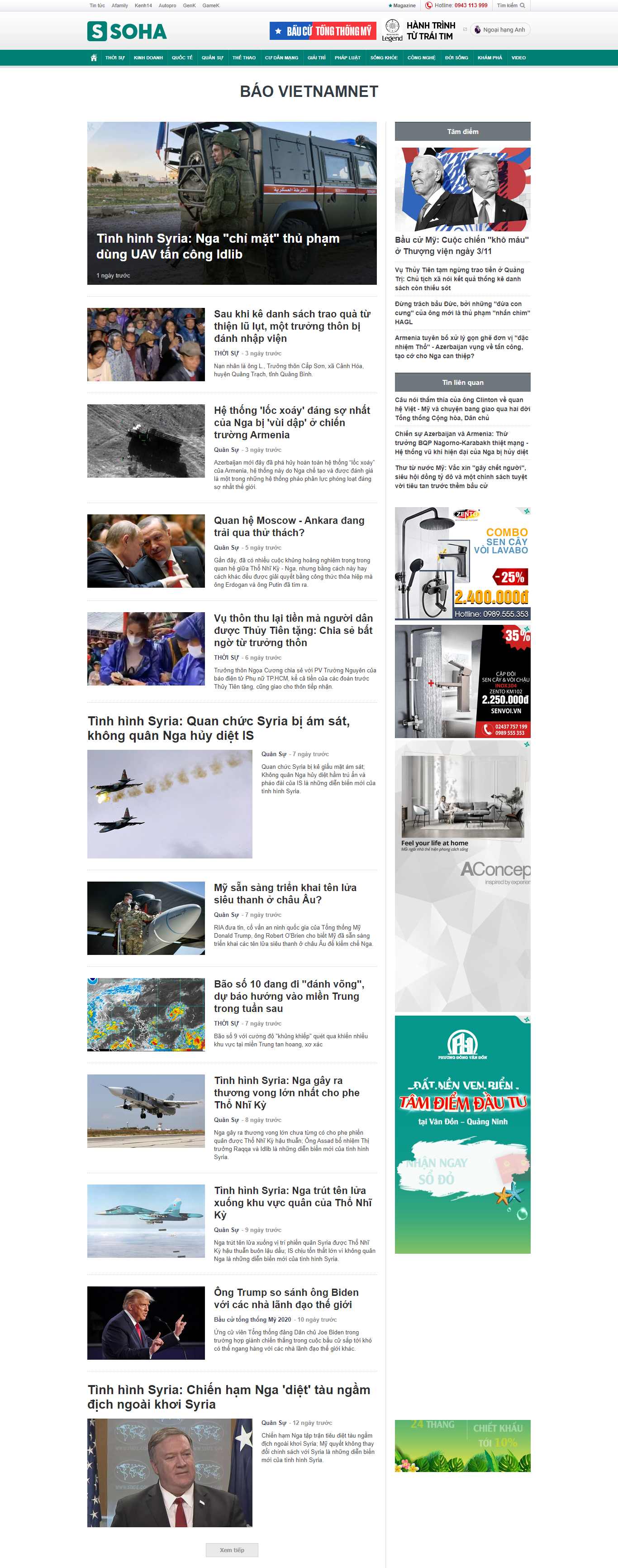 Thiết kế Web vietnamnet soha.vn