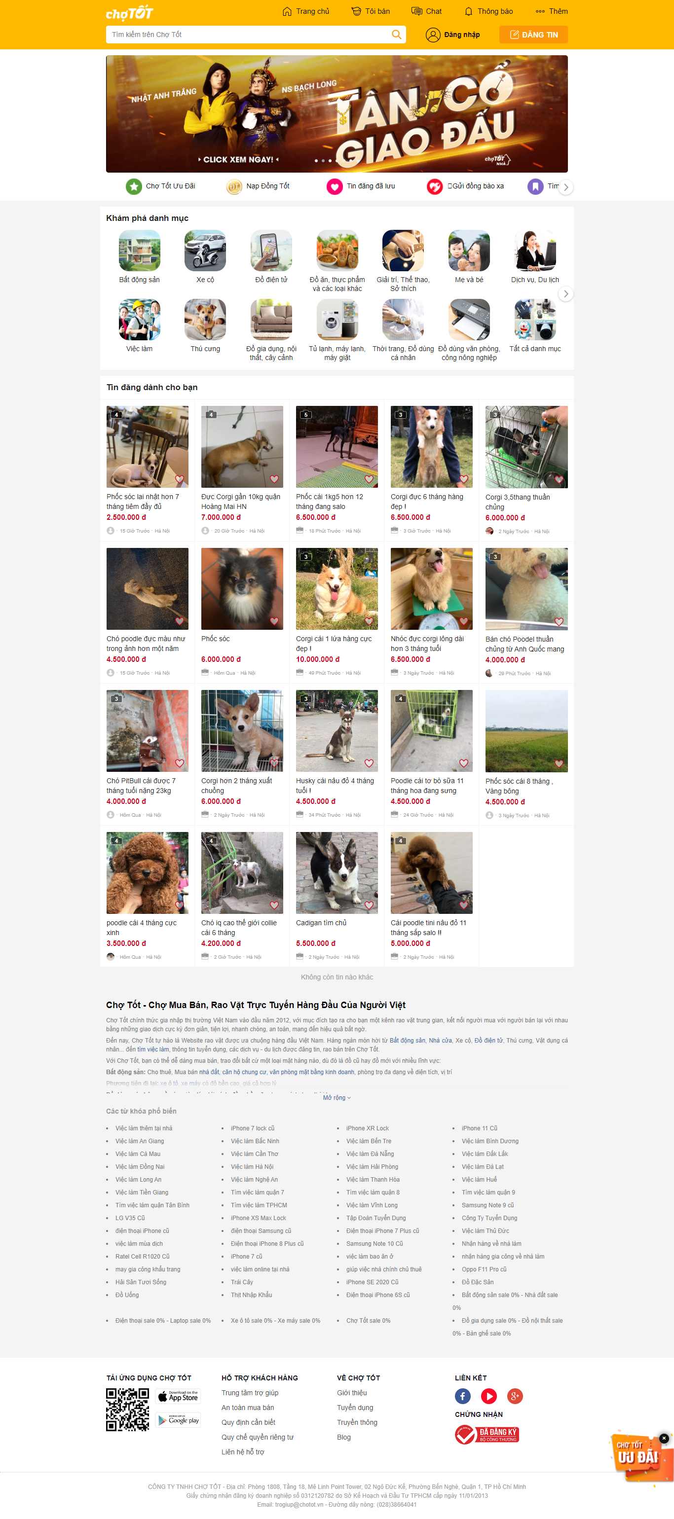 Thiết kế Web lao động chotot.com