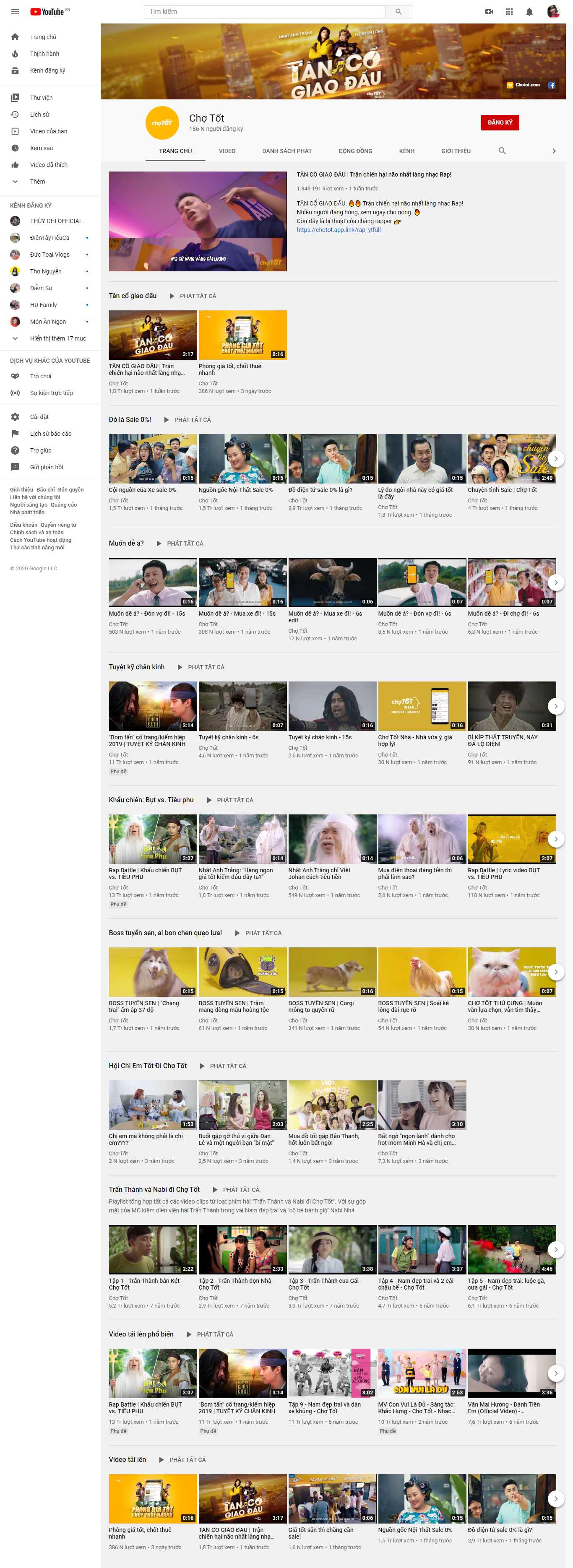 Thiết kế Web chợ tốt youtube.com