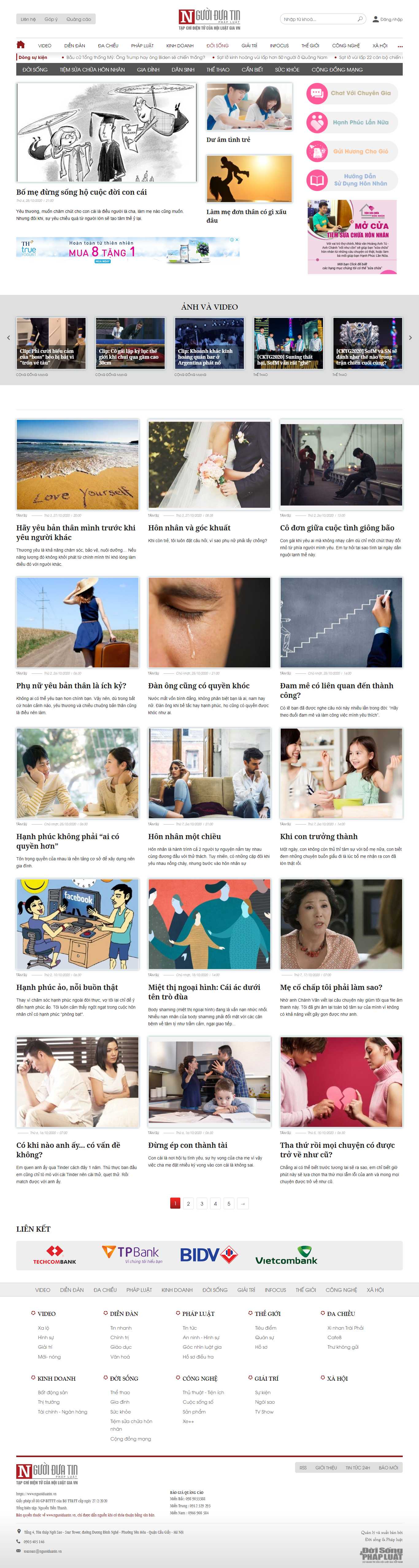 Thiết kế Web blog chuyện nguoiduatin.vn