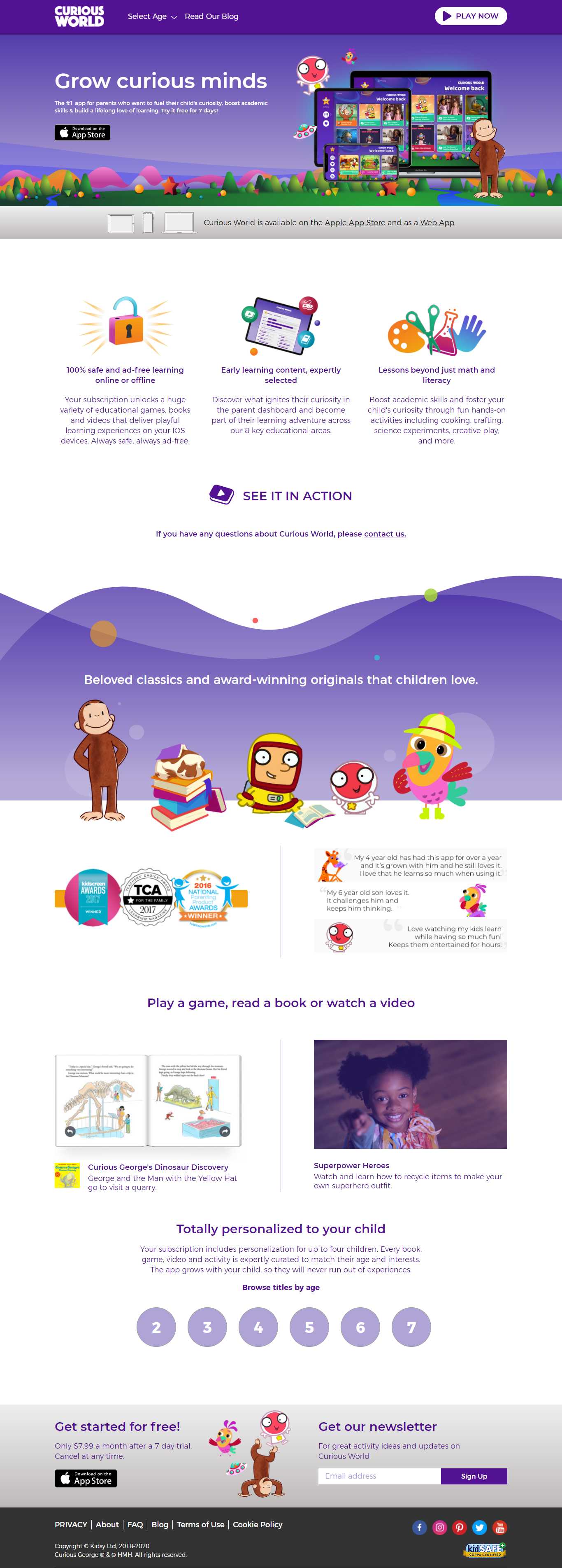 Thiết kế Web trẻ thơ curiousworld.com