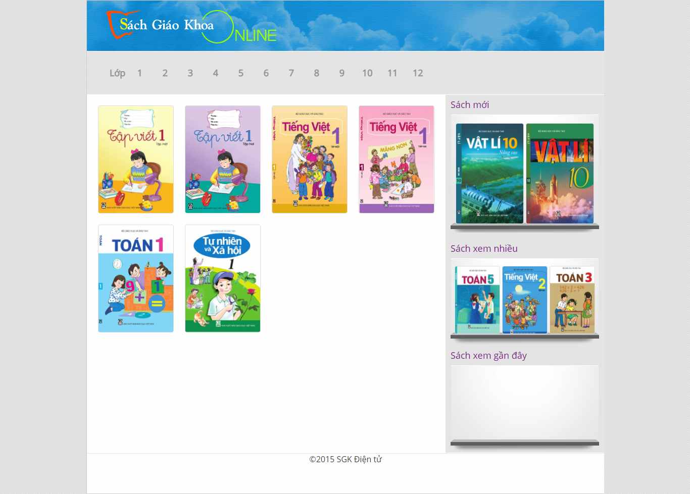 Thiết kế Web sách giáo khoa sgk.edu.vn