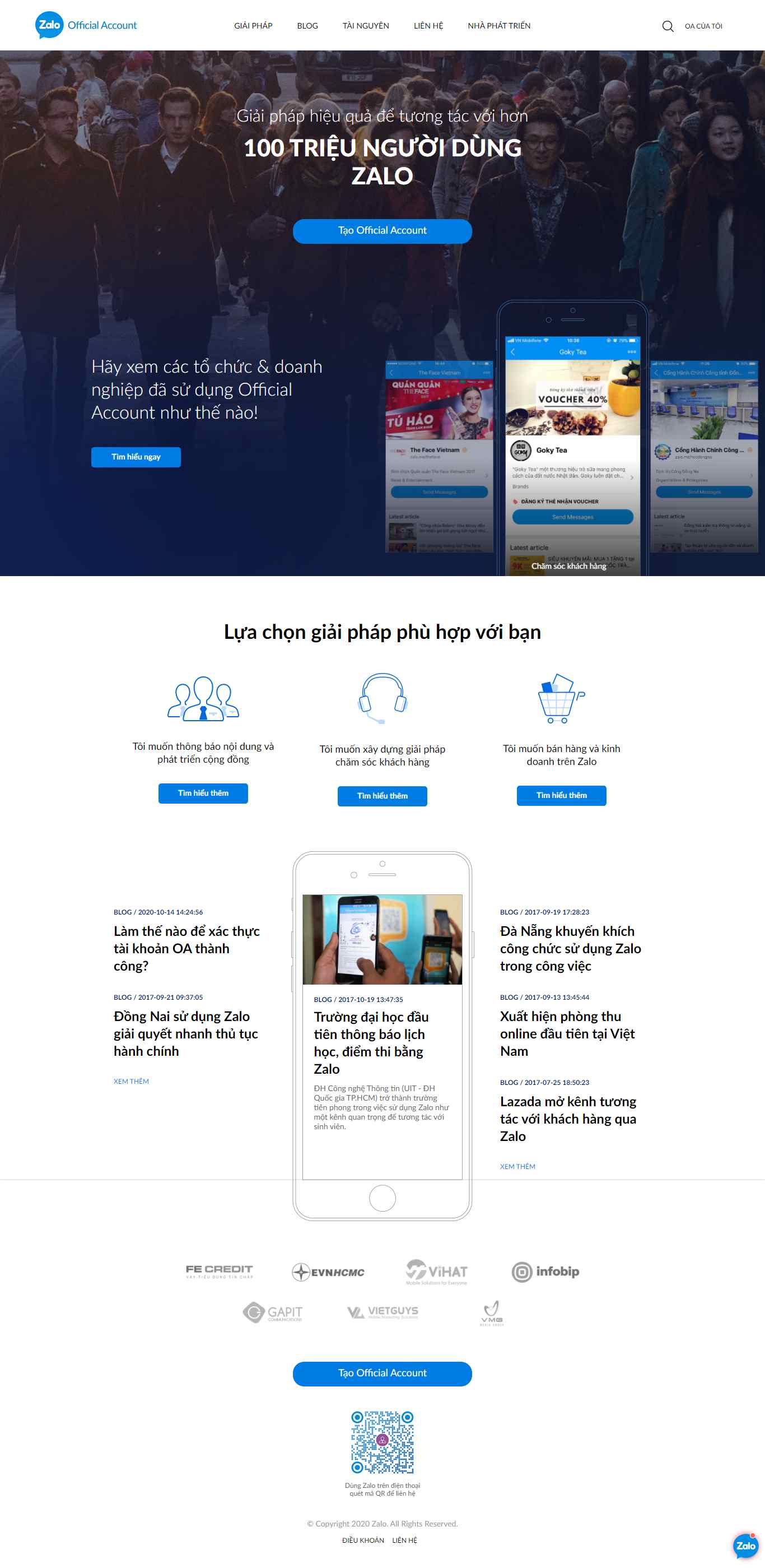 Thiết kế Web zalo oa.zalo.me
