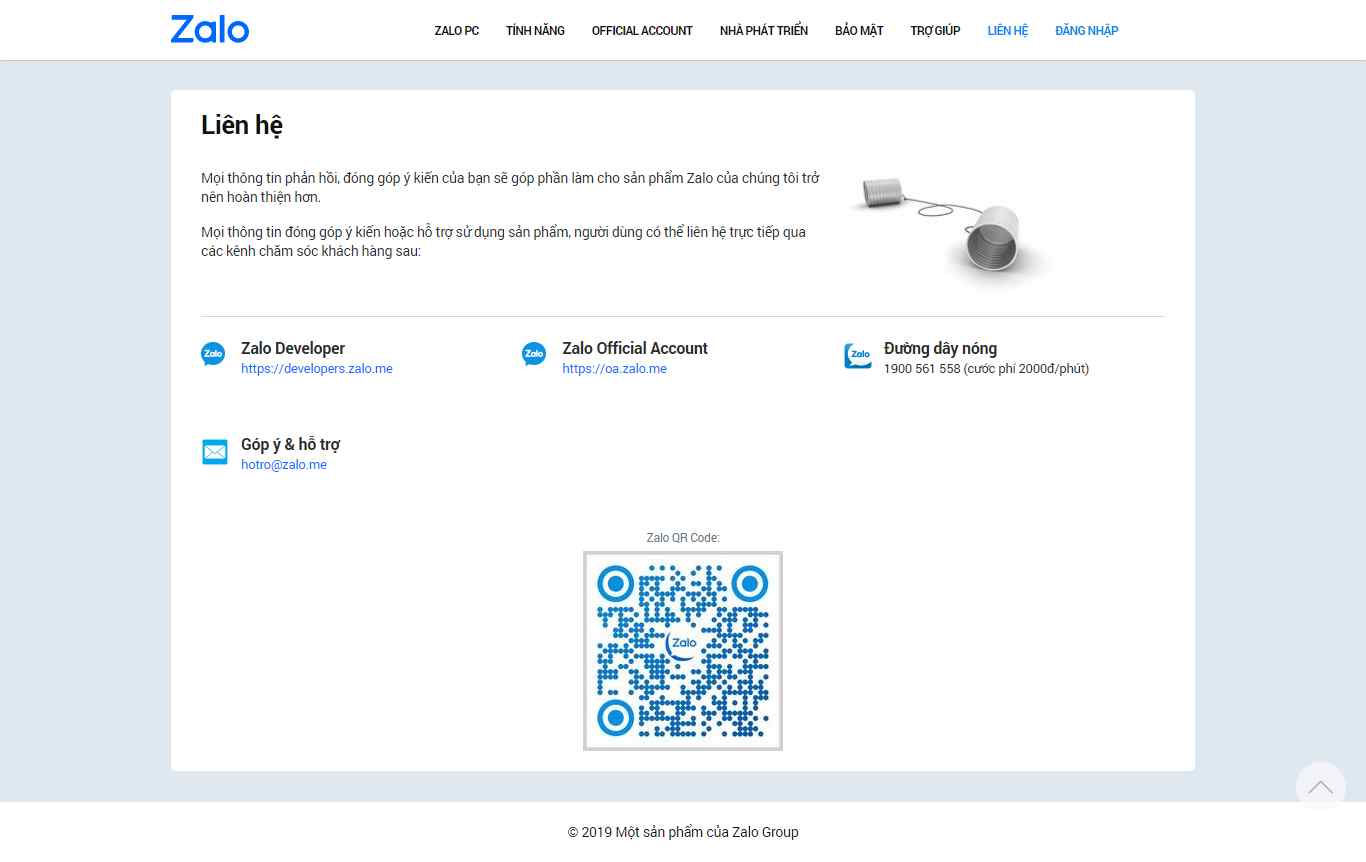 Thiết kế Web zalo zalo.me