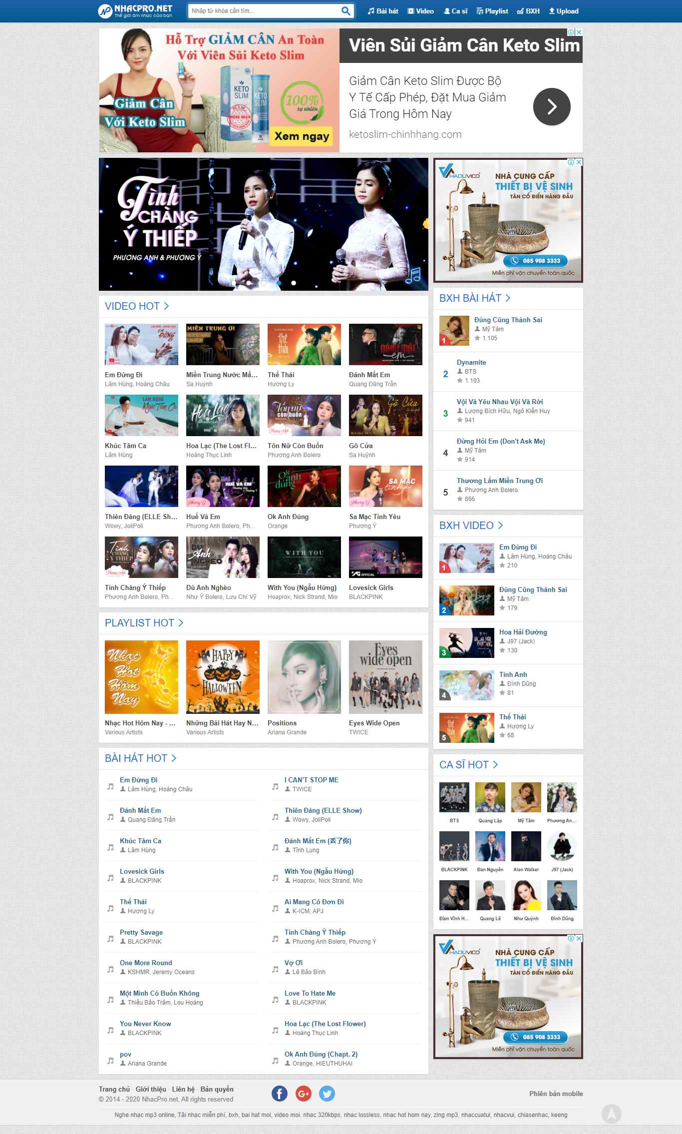 Thiết kế Web nhạc của tui nhacpro.me