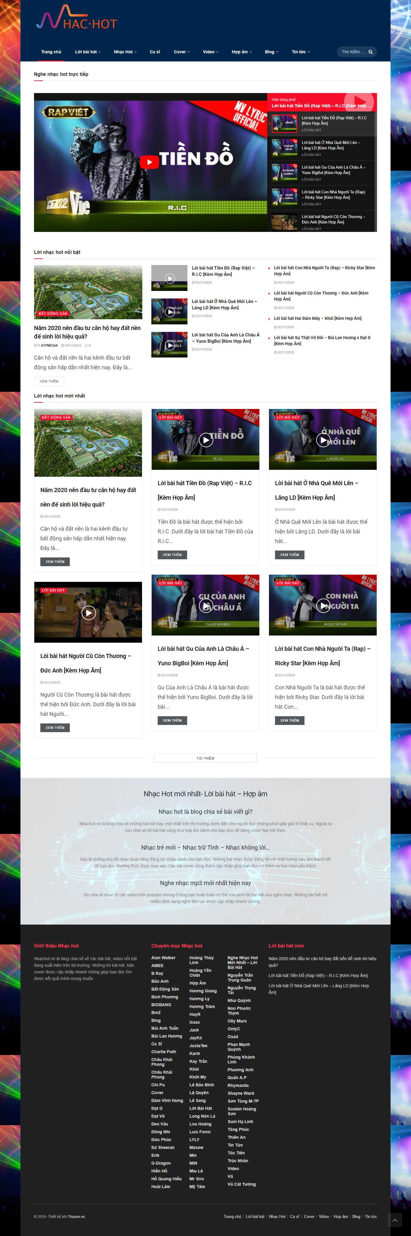 Thiết kế Web nhạc của tui nhachot.vn