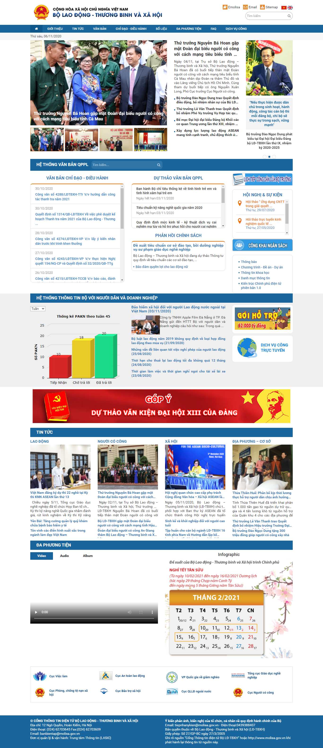 Thiết kế Web người lao động molisa.gov.vn