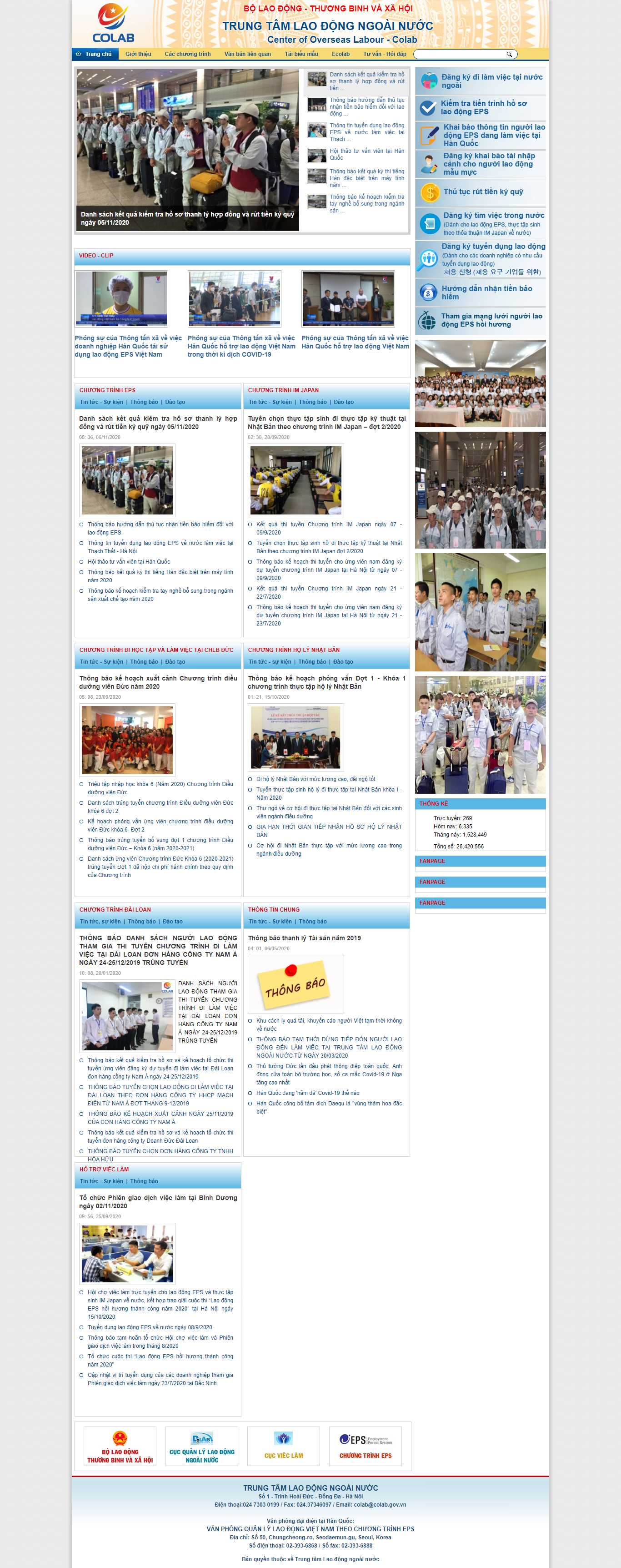 Thiết kế Web người lao động colab.gov.vn