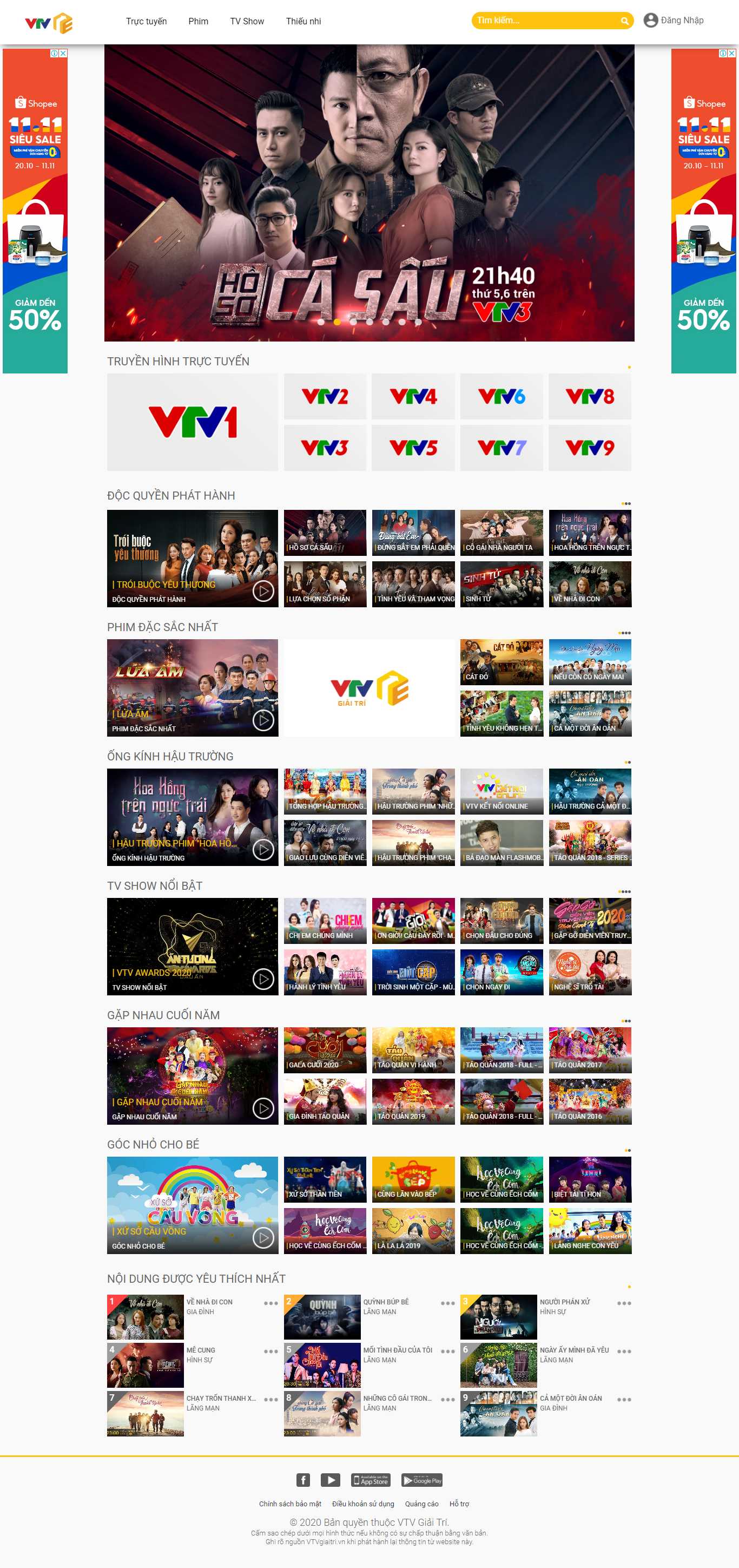 Thiết kế Web vtv vtvgiaitri.vn