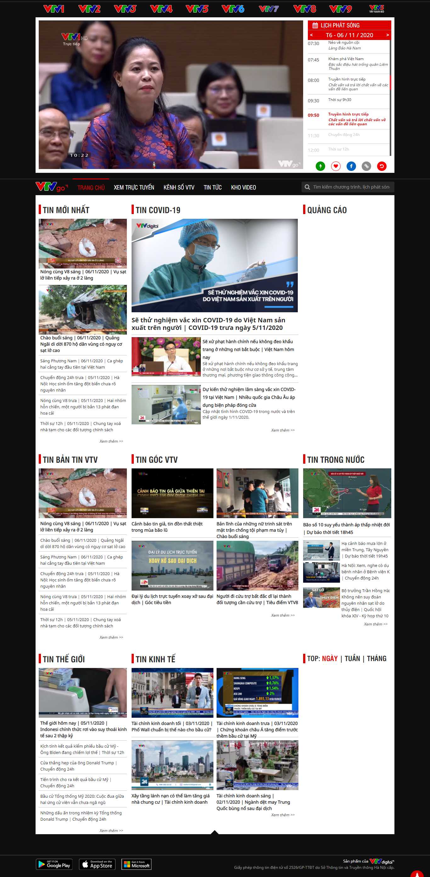 Thiết kế Web vtv vtvgo.vn