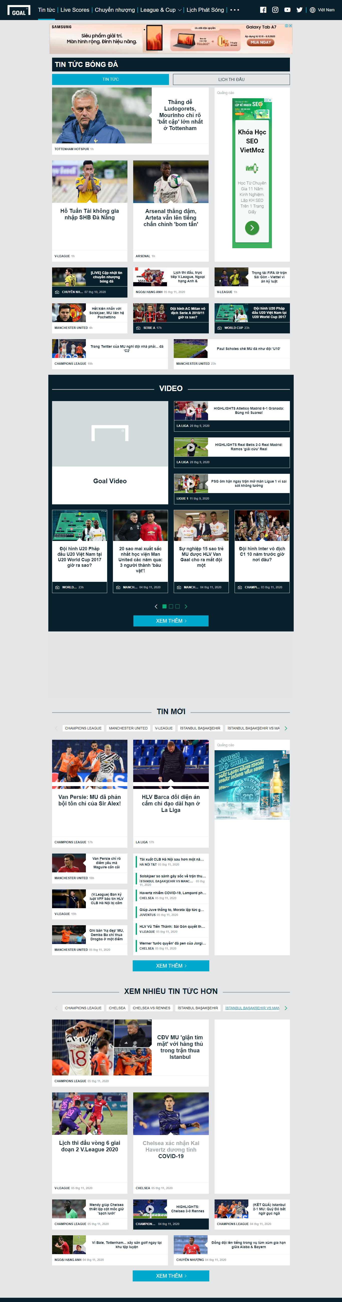 Thiết kế Web bóng đá plus goal.com