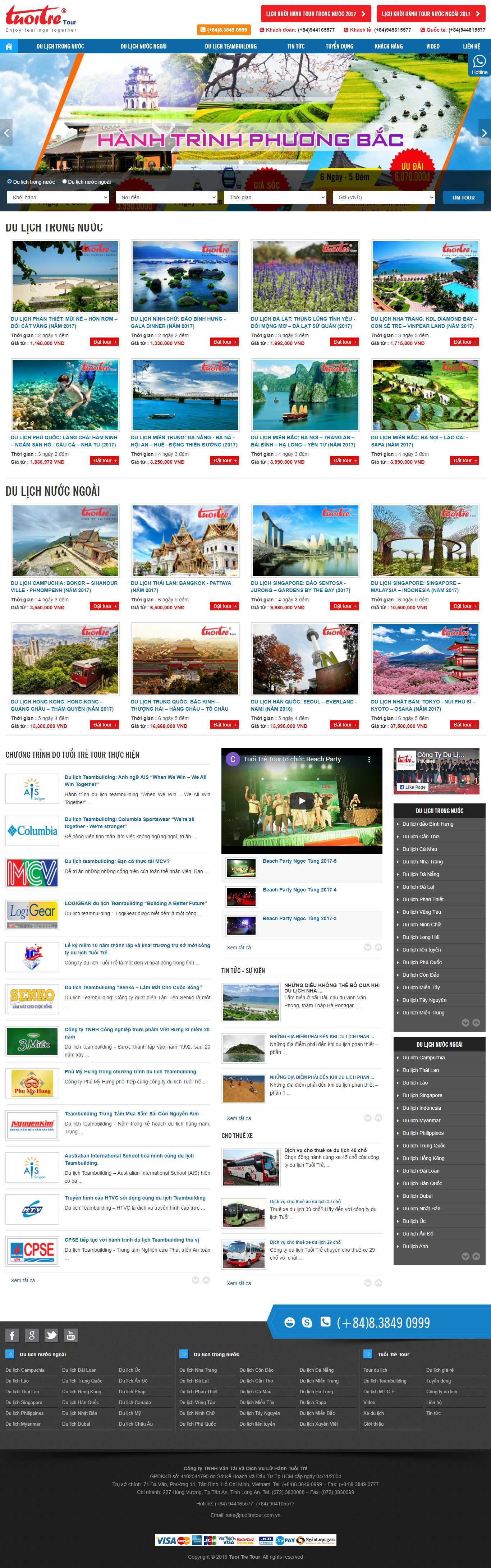 Thiết kế Web tuổi trẻ tuoitretour.com