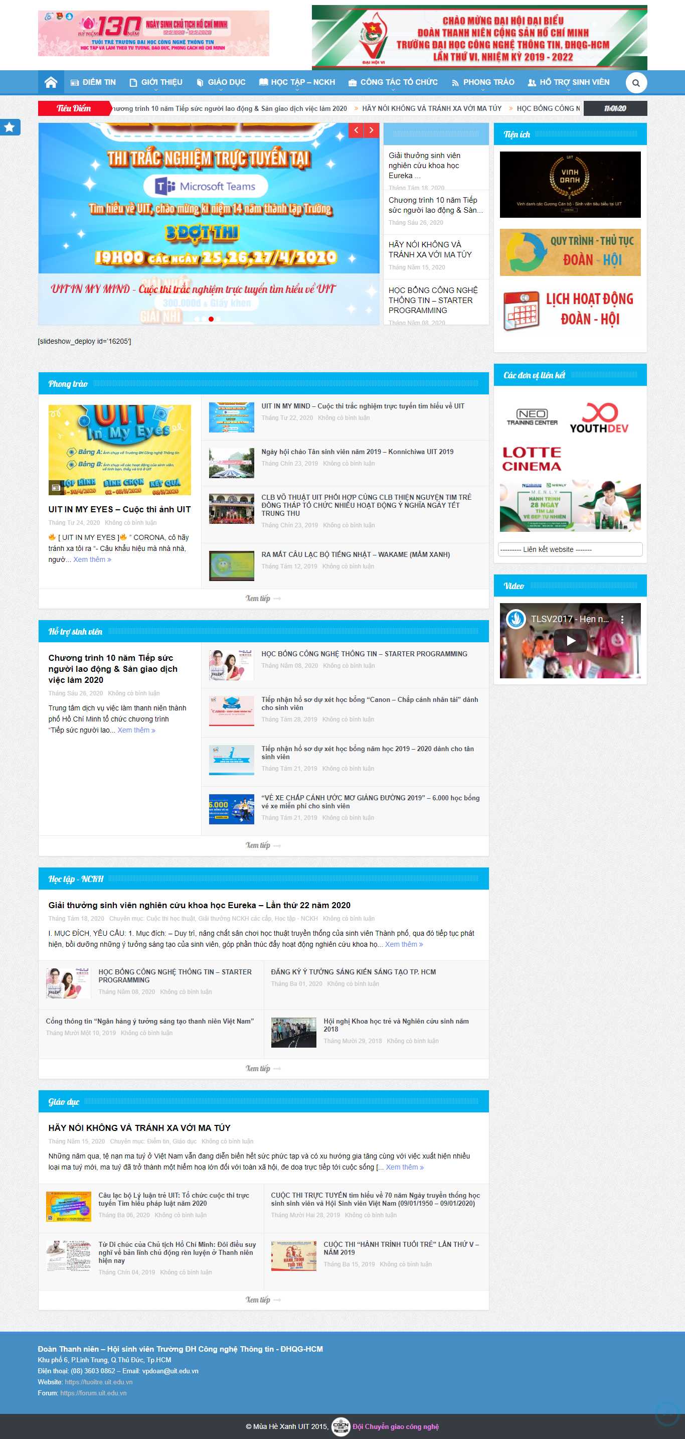 Thiết kế Web tuổi trẻ tuoitre.uit.edu.vn