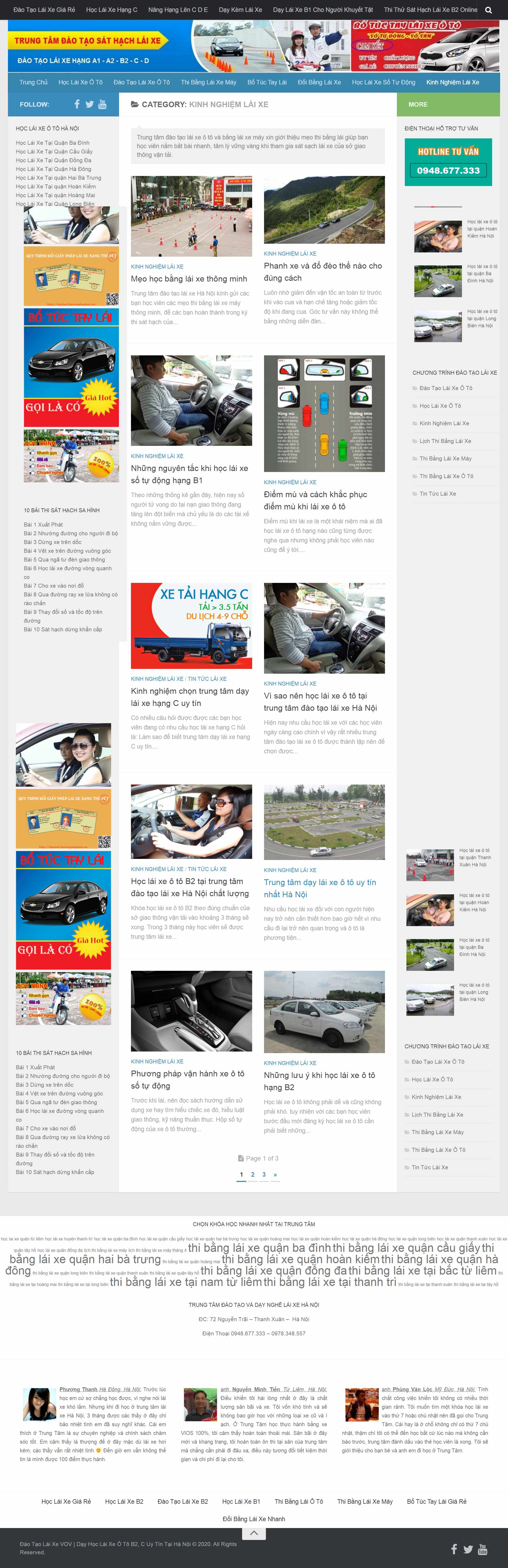 Thiết kế Web đào tạo lái xe daotaolaixevov.com