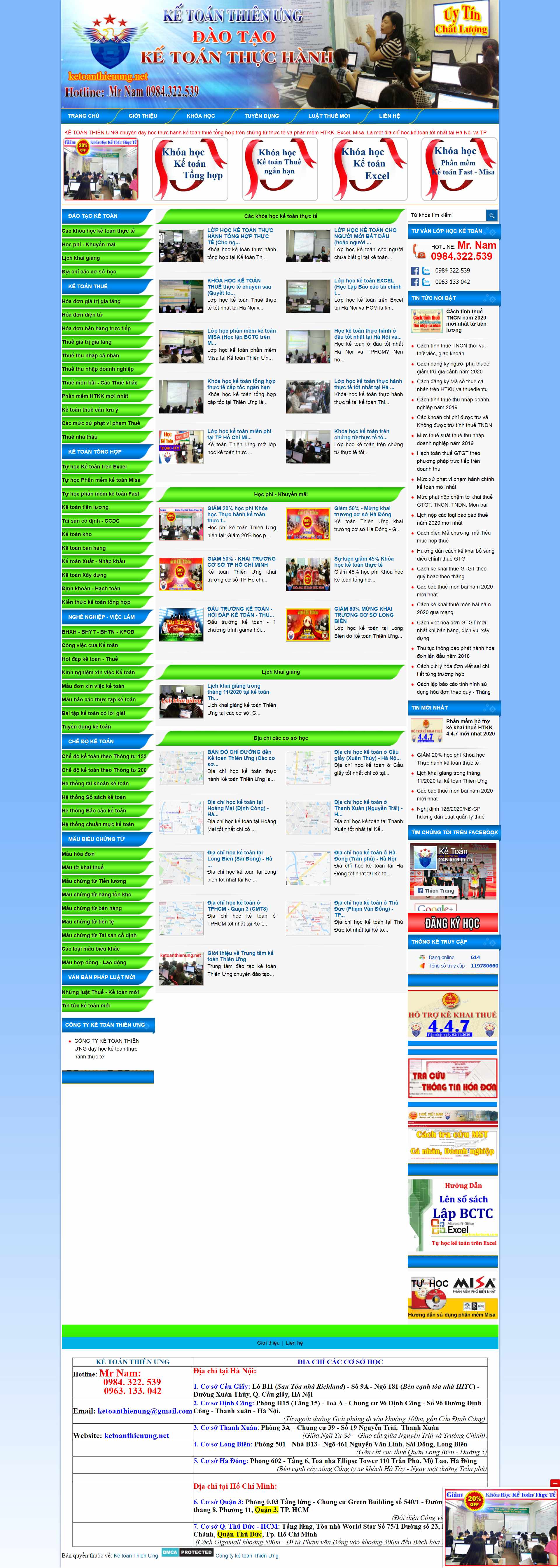 Thiết kế Web đào tạo kế toán ketoanthienung.net