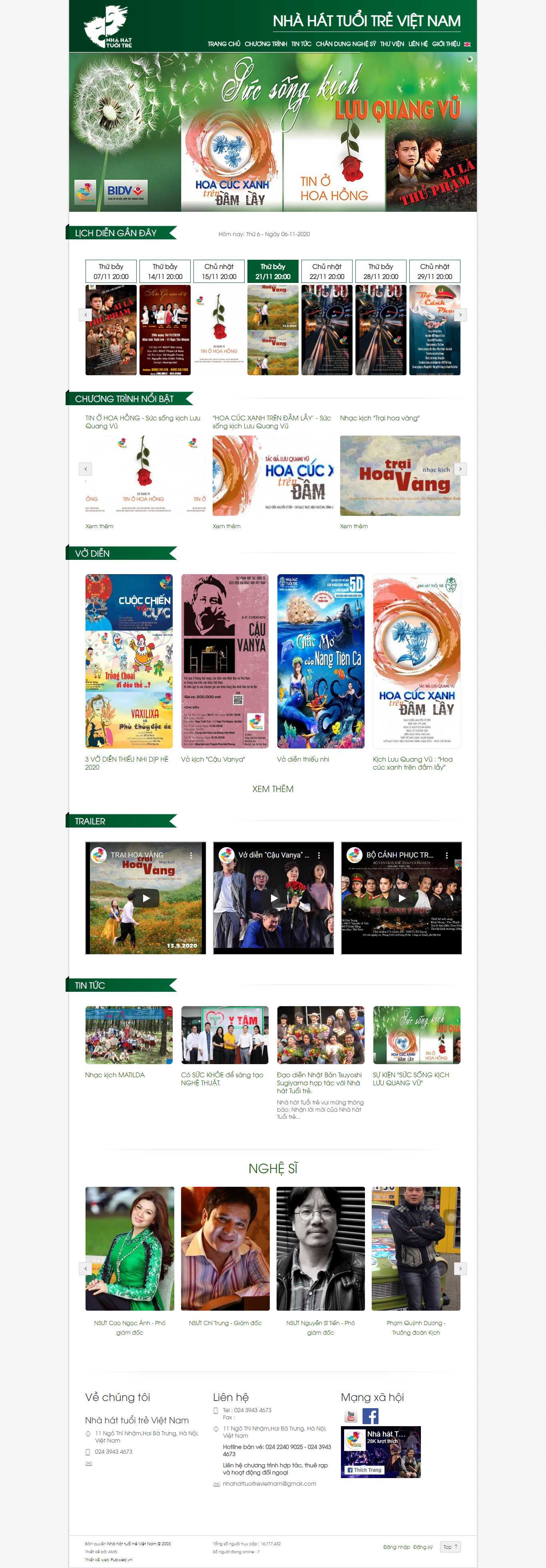 Thiết kế Web tuổi trẻ nhahattuoitre.vn