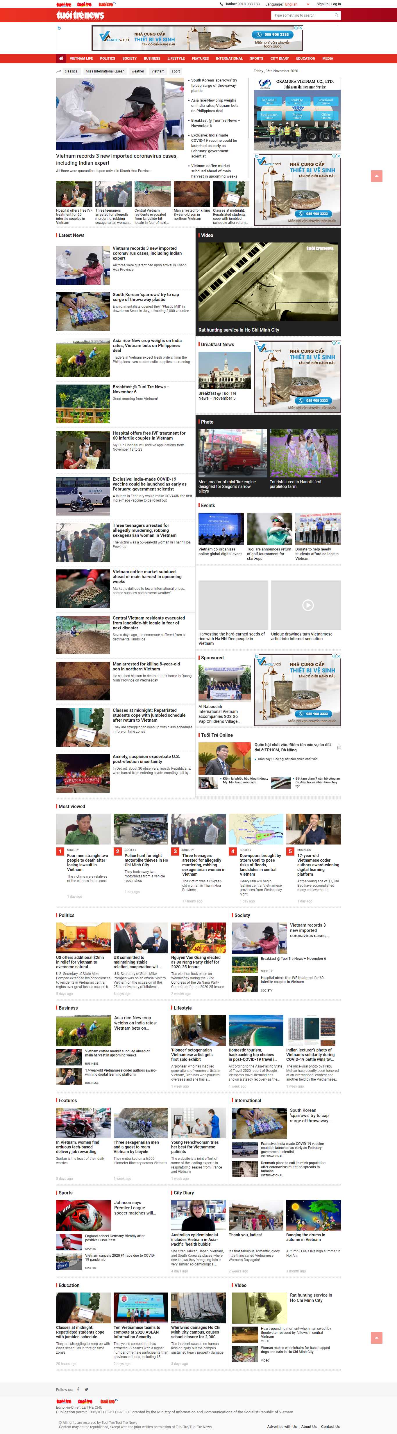 Thiết kế Web tuổi trẻ tuoitrenews.vn