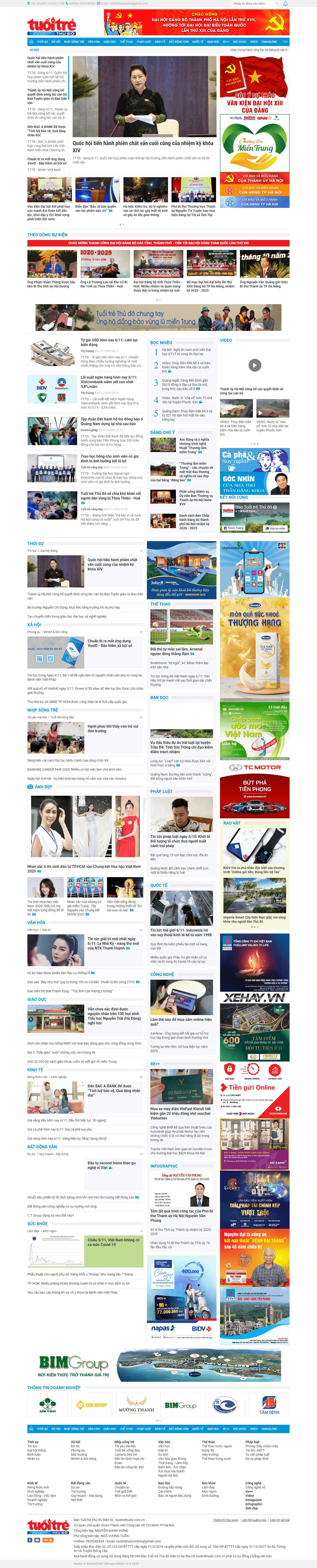 Thiết kế Web tuổi trẻ tuoitrethudo.com.vn