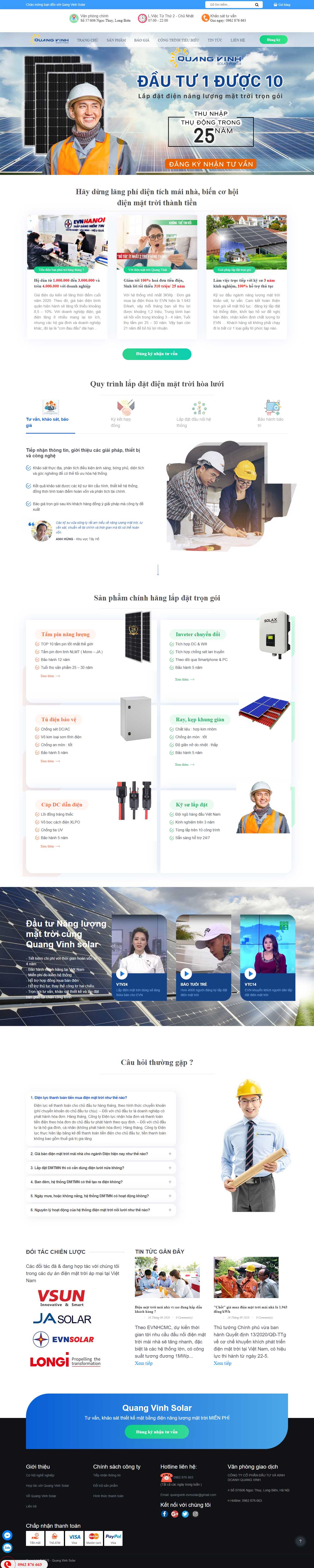 Thiết kế Web điện mặt trời quangvinh-evn.com