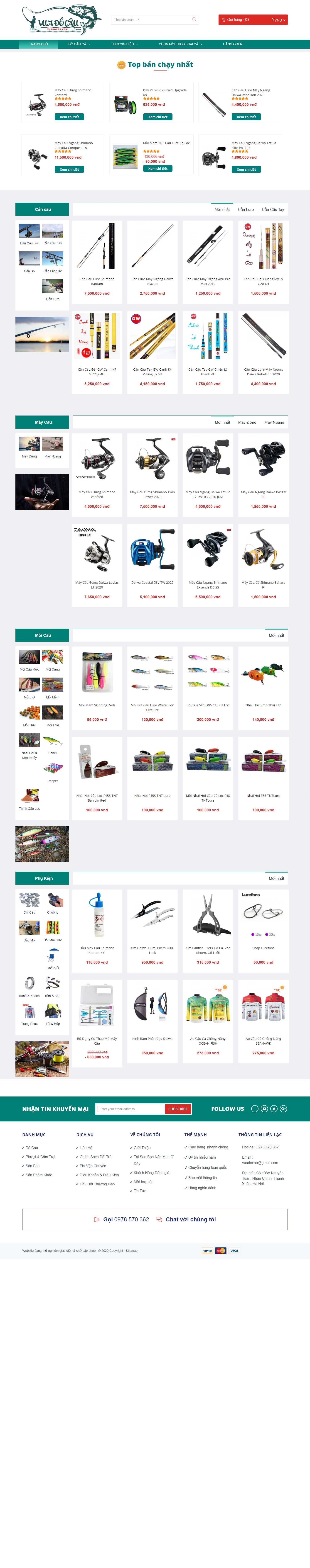 Thiết kế Web đồ câu cá vuadocau.com