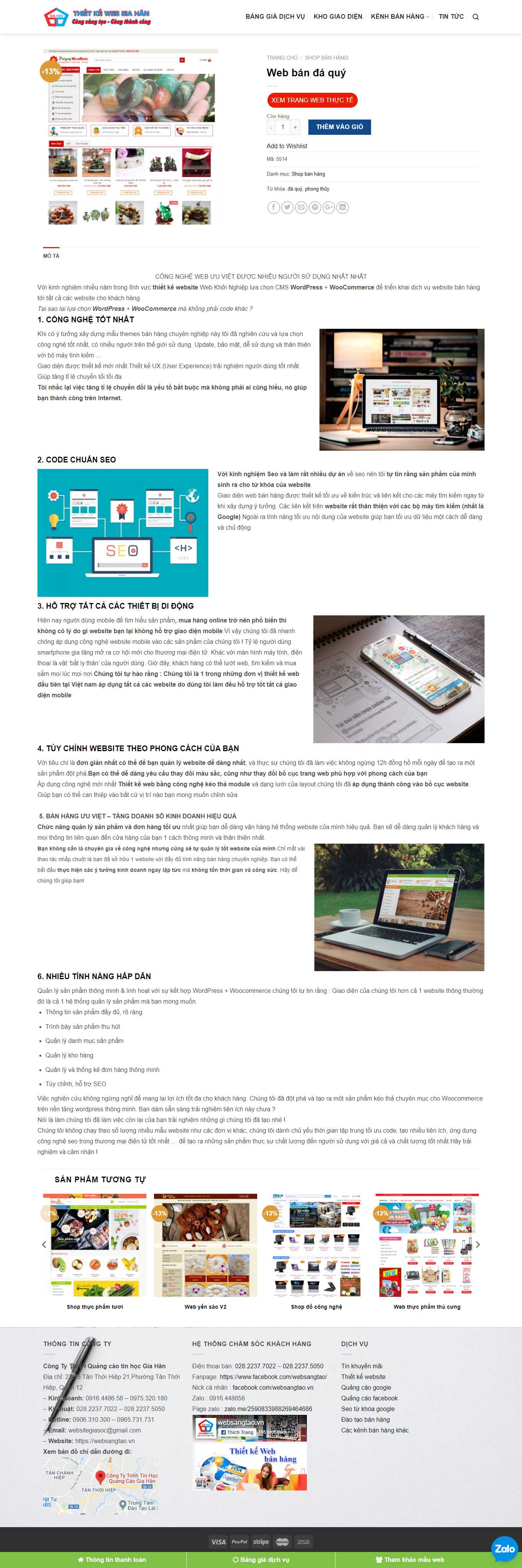 Thiết kế Web đá quý websangtao.vn