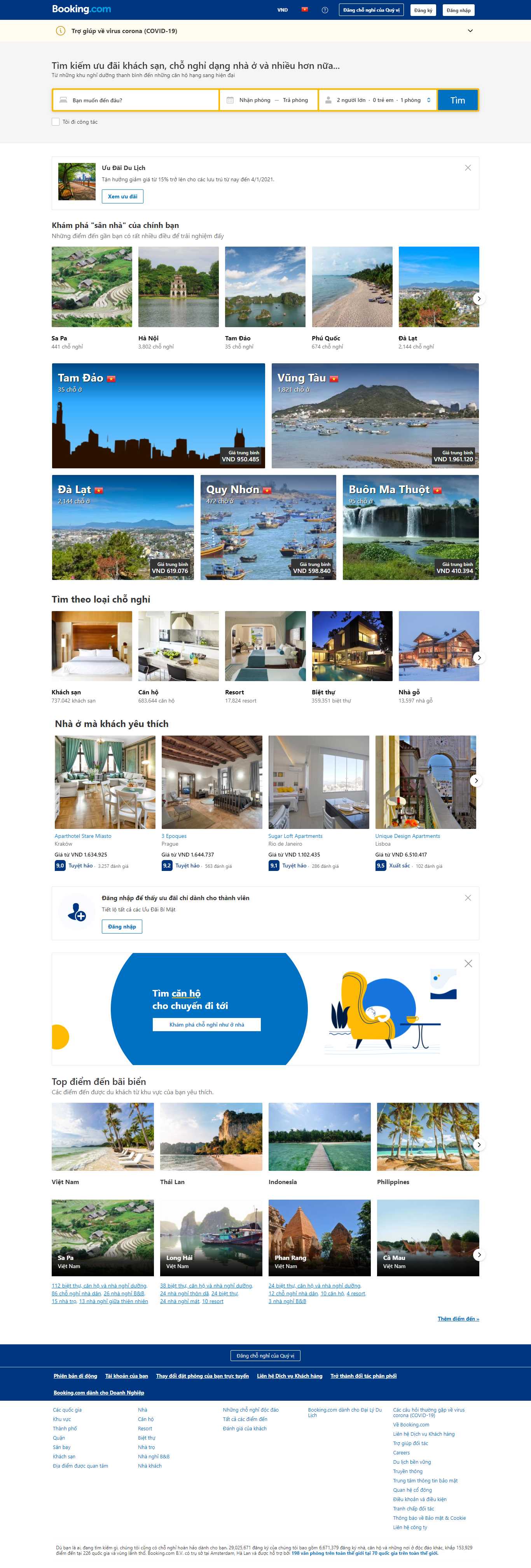 Thiết kế Web đặt phòng khách sạn booking.com