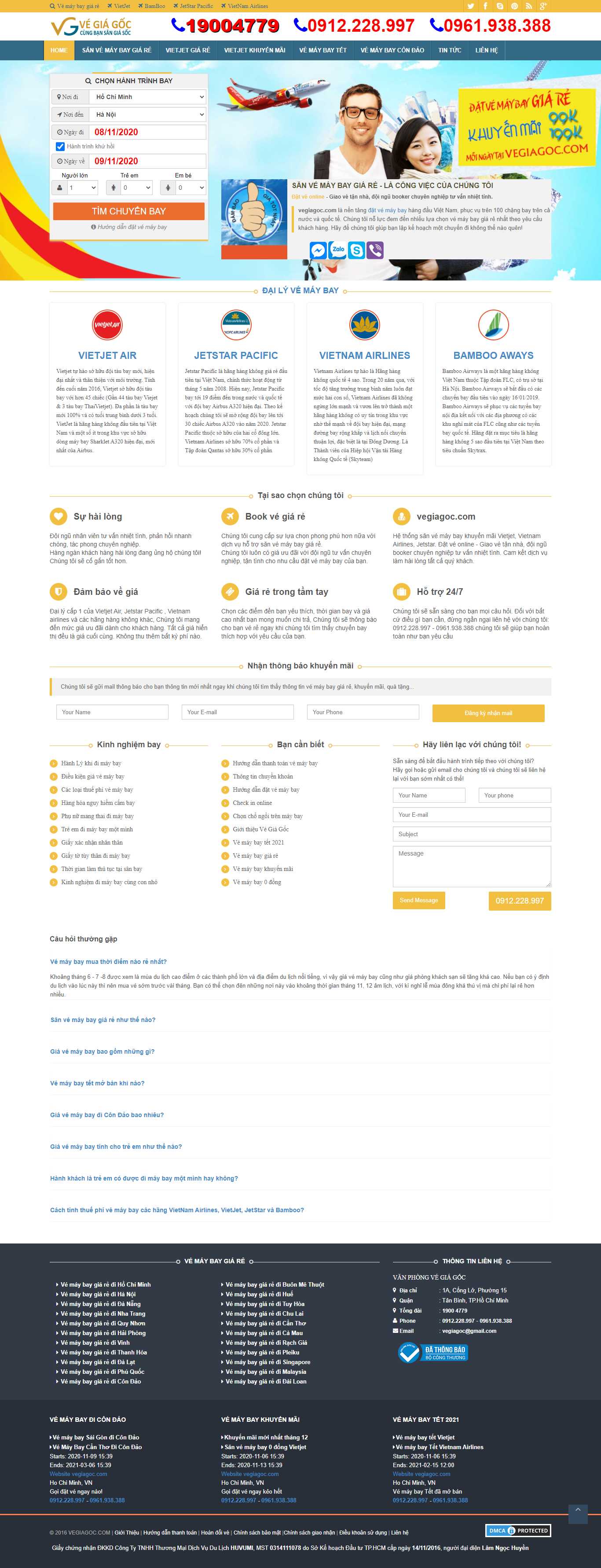 Thiết kế Web đặt vé máy bay vegiagoc.com