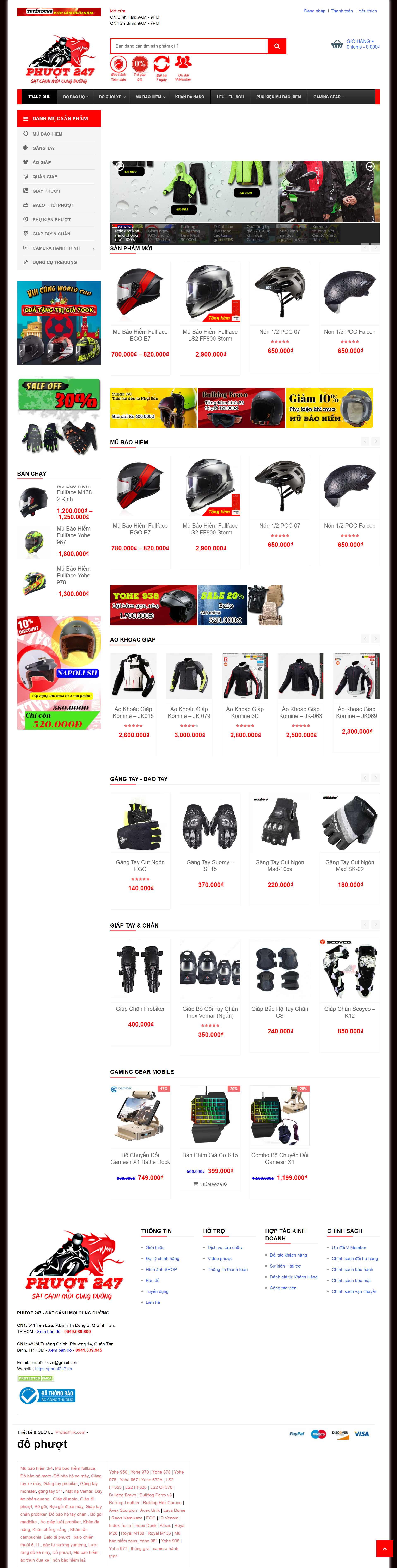 Thiết kế Web bán đồ phượt phuot247.vn