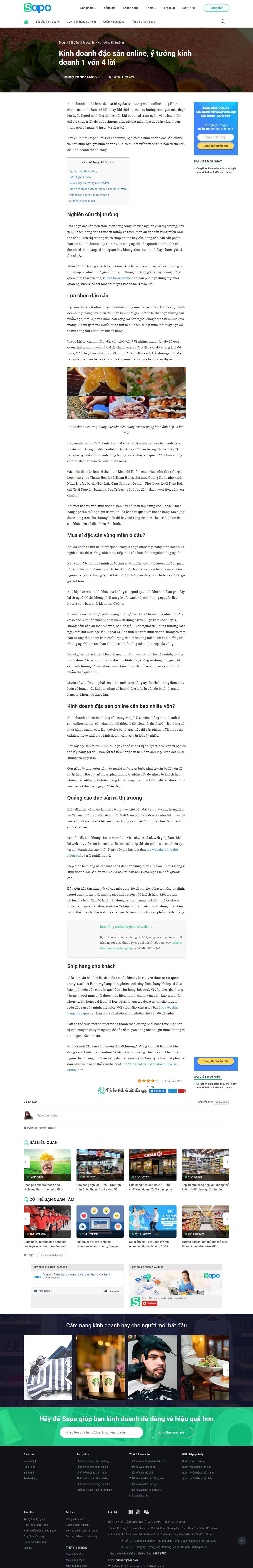 Thiết kế Web bán đặc sản sapo.vn