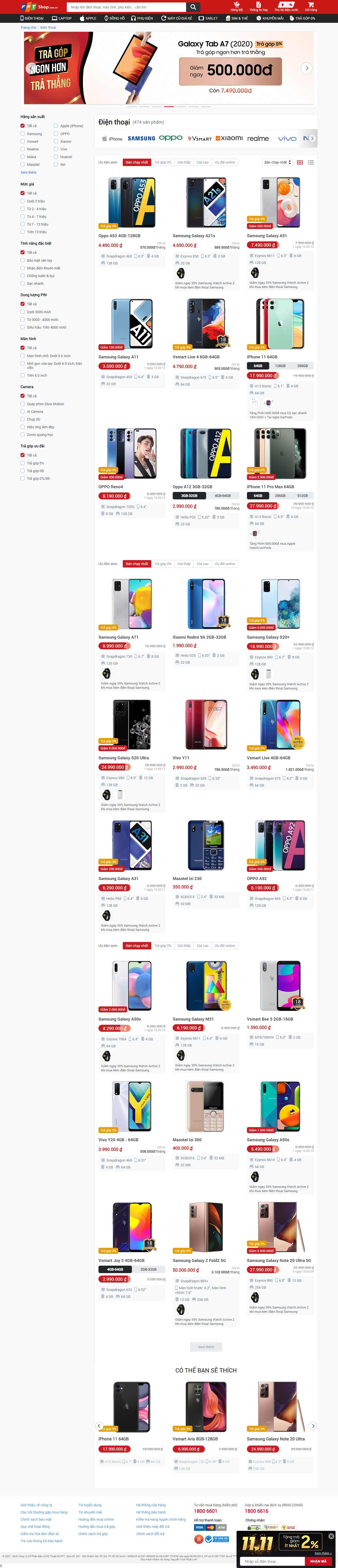 Thiết kế Web bán điện thoại fptshop.com.vn