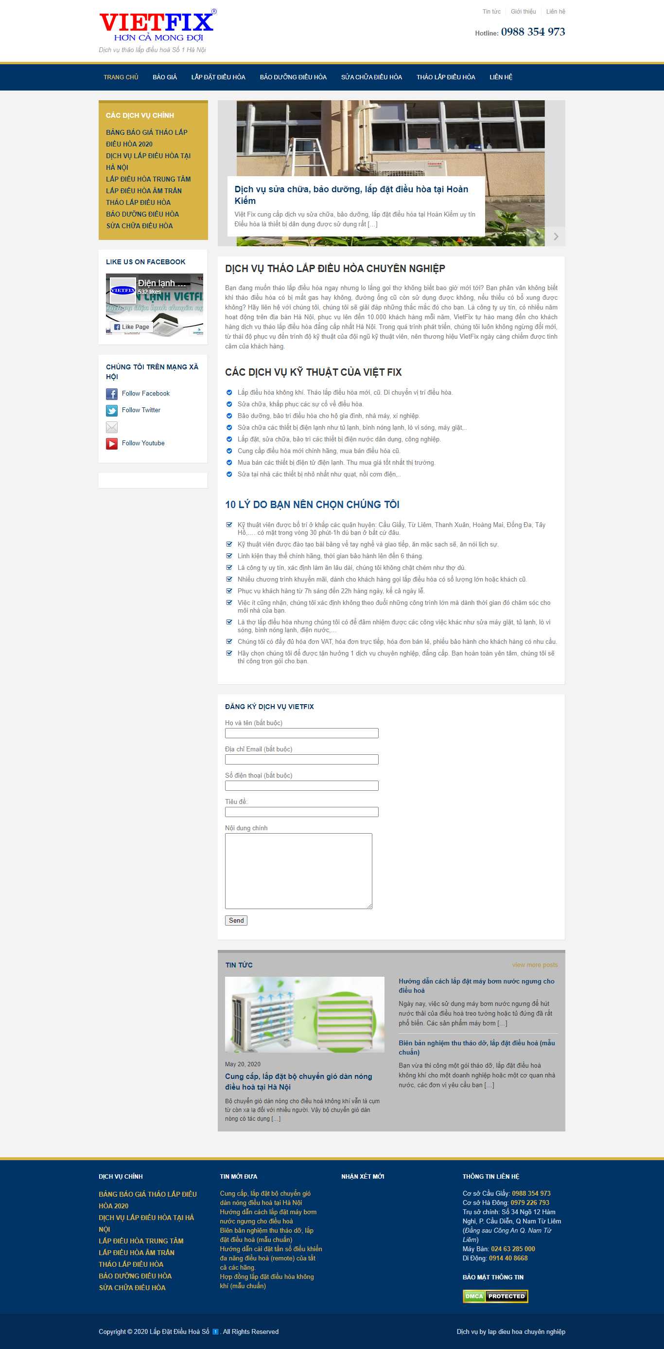 Thiết kế Web lặp đặt điều hòa lapdatdieuhoa.org
