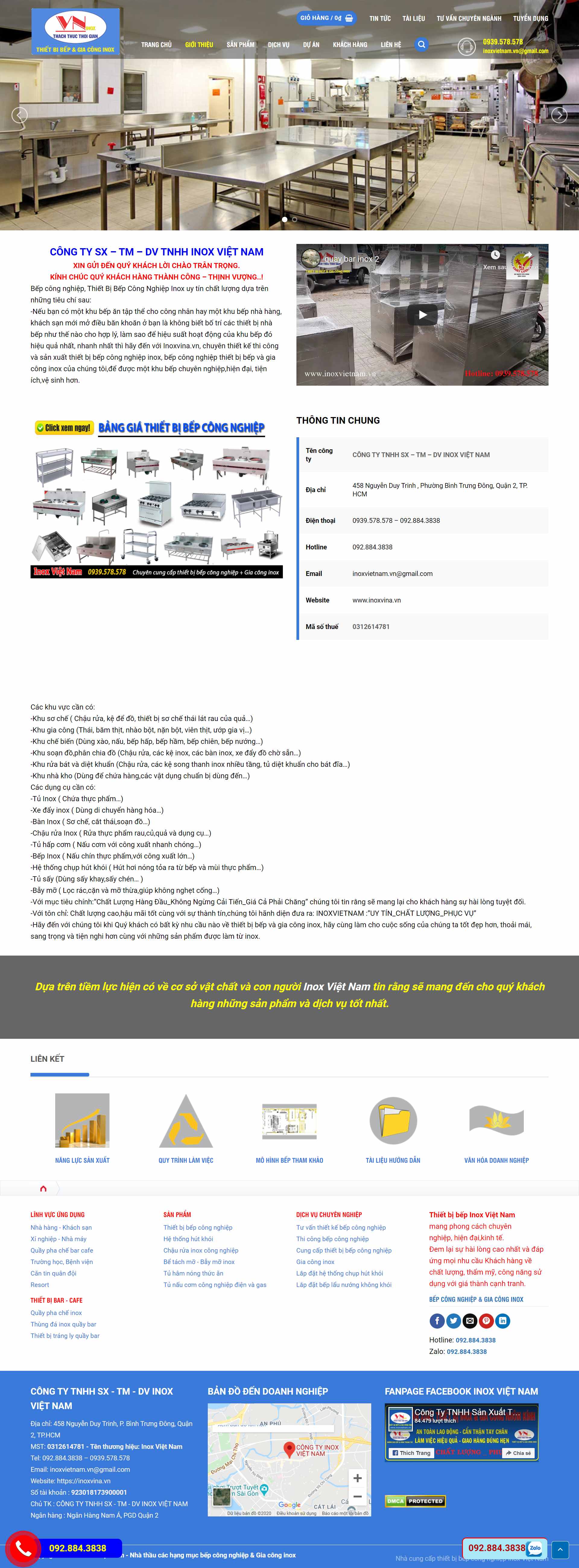 Thiết kế Web bán inox inoxvina.vn