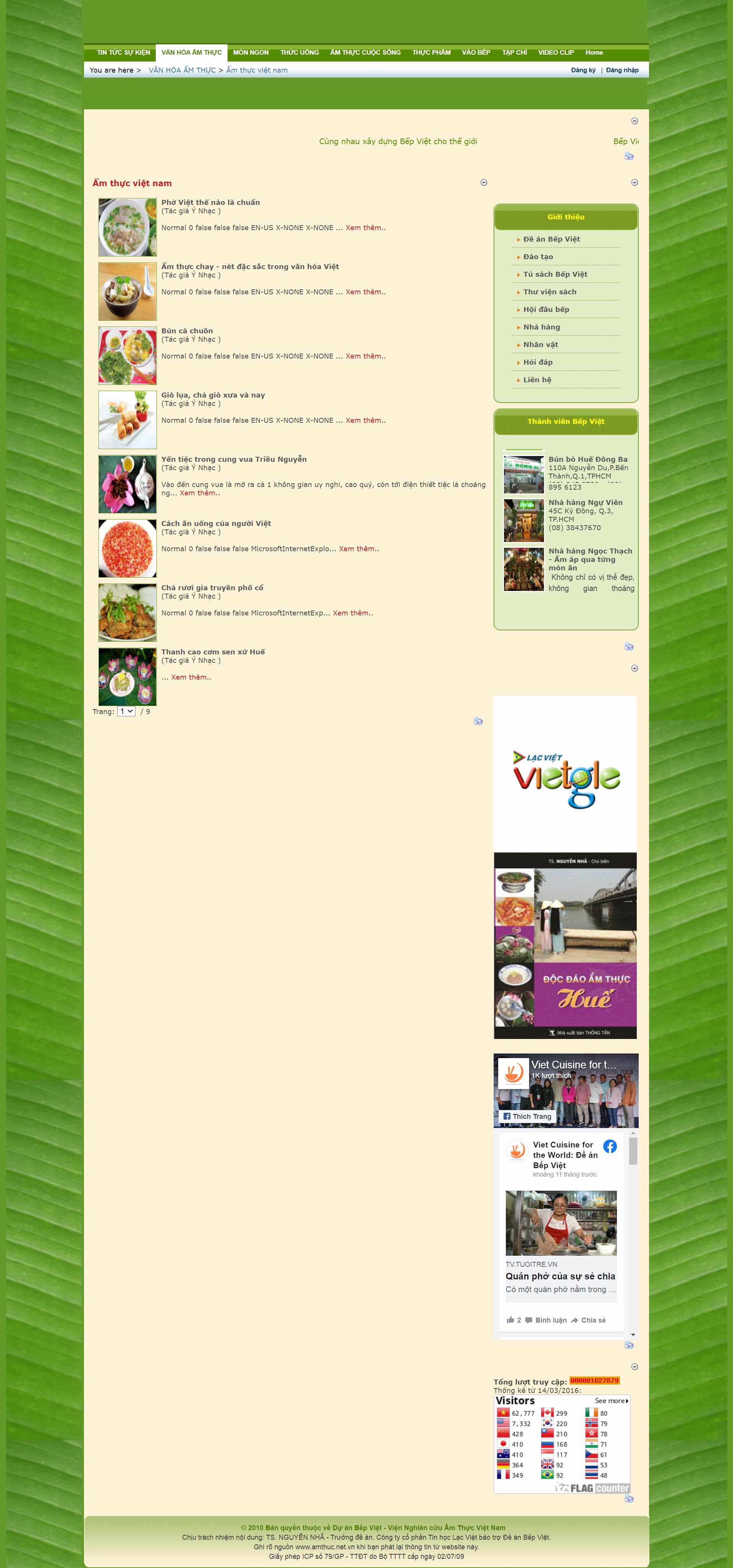 Thiết kế Web ẩm thực amthuc.net.vn