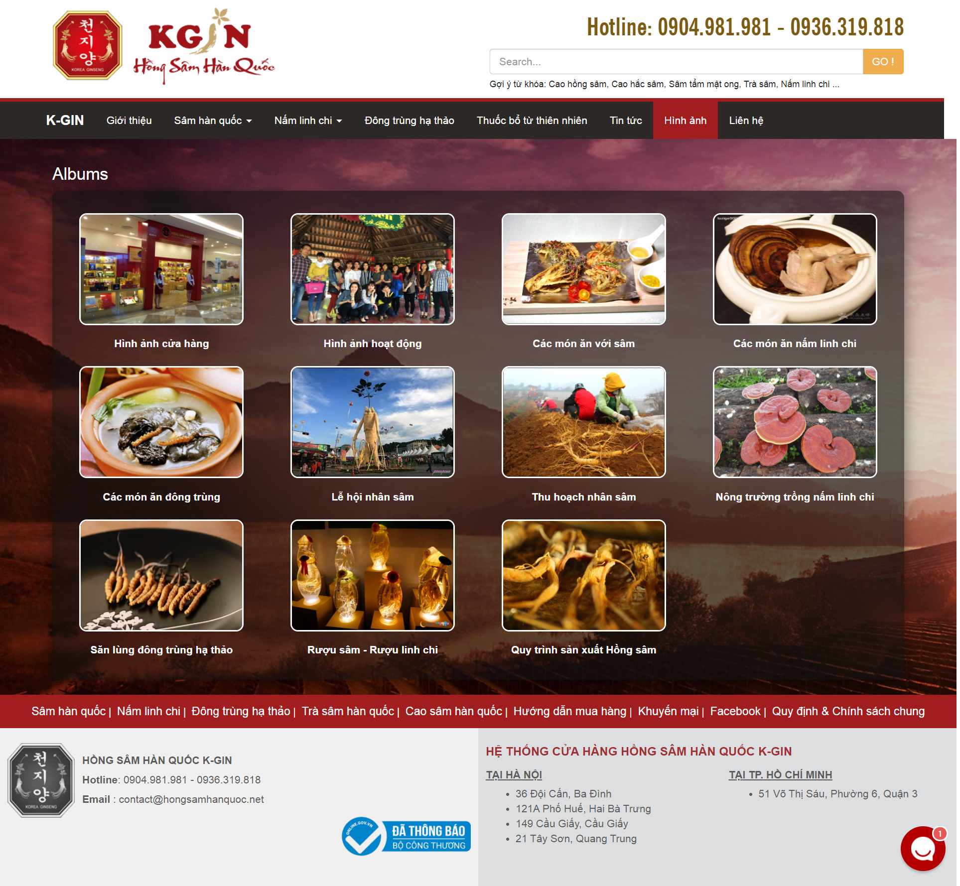 Thiết kế Web bán nhân sâm hongsamhanquoc.net