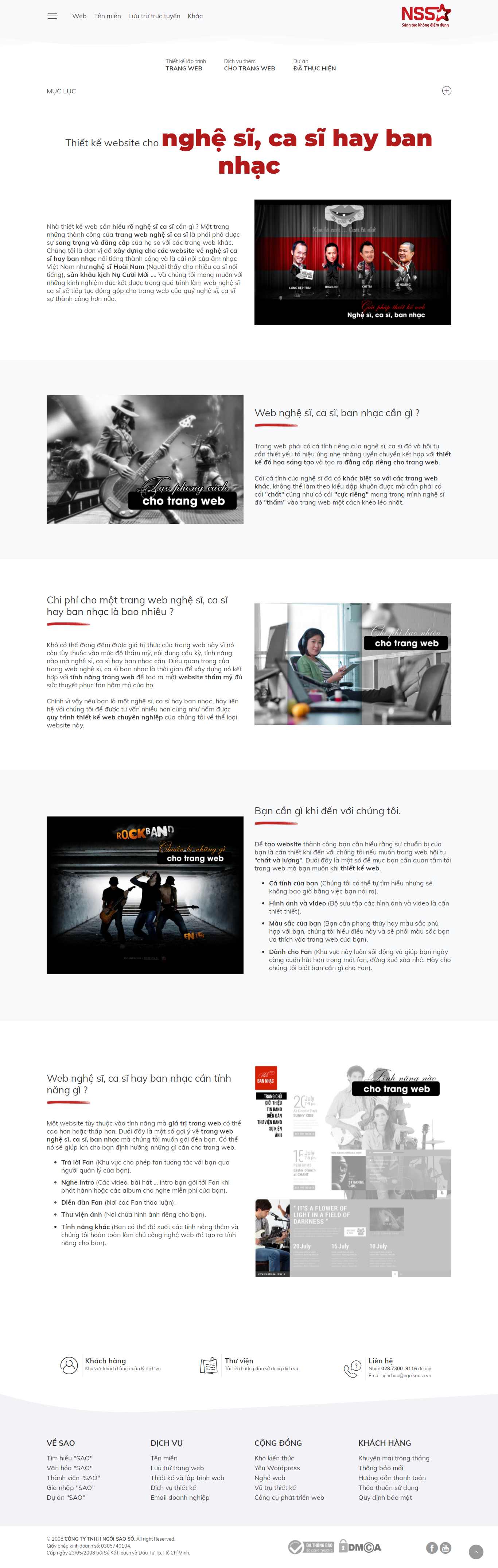 Thiết kế Web ca sĩ ngoisaoso.vn