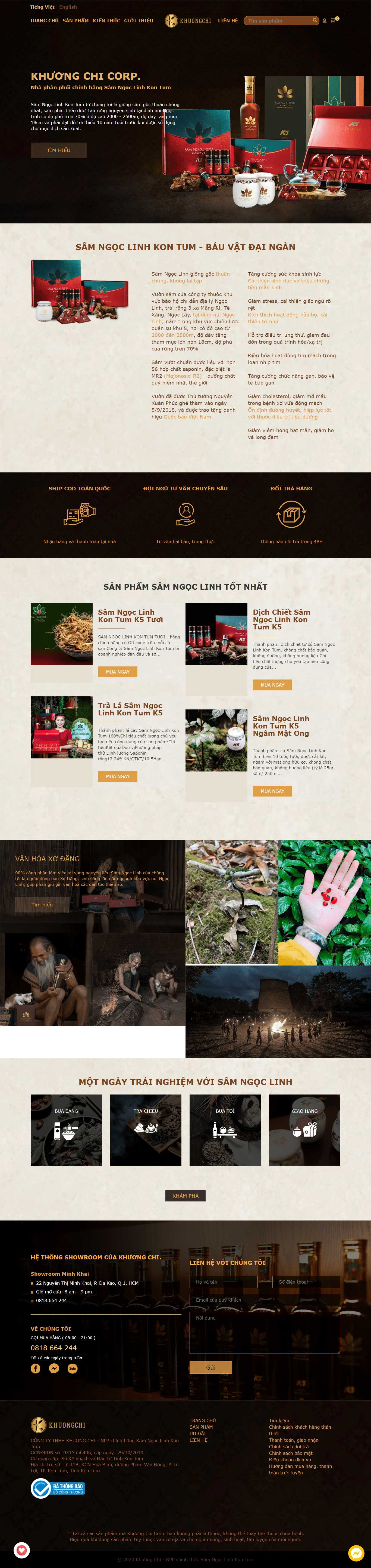 Thiết kế Web bán nhân sâm khuongchi.com