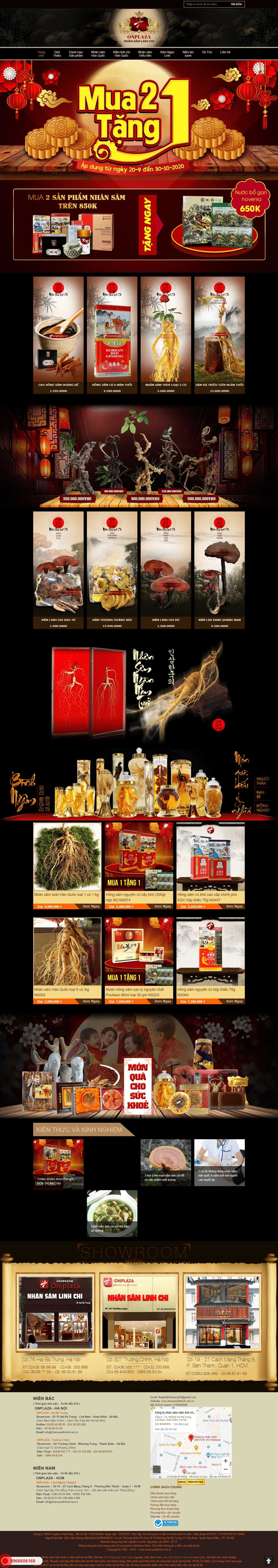 Thiết kế Web bán nhân sâm nhansamlinhchi.net.vn