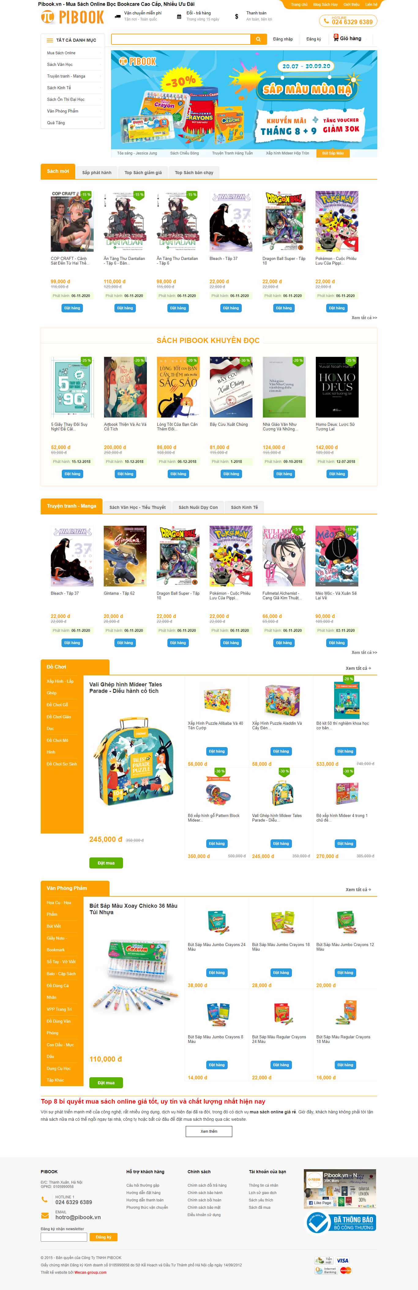 Thiết kế Web bán sách pibook.vn