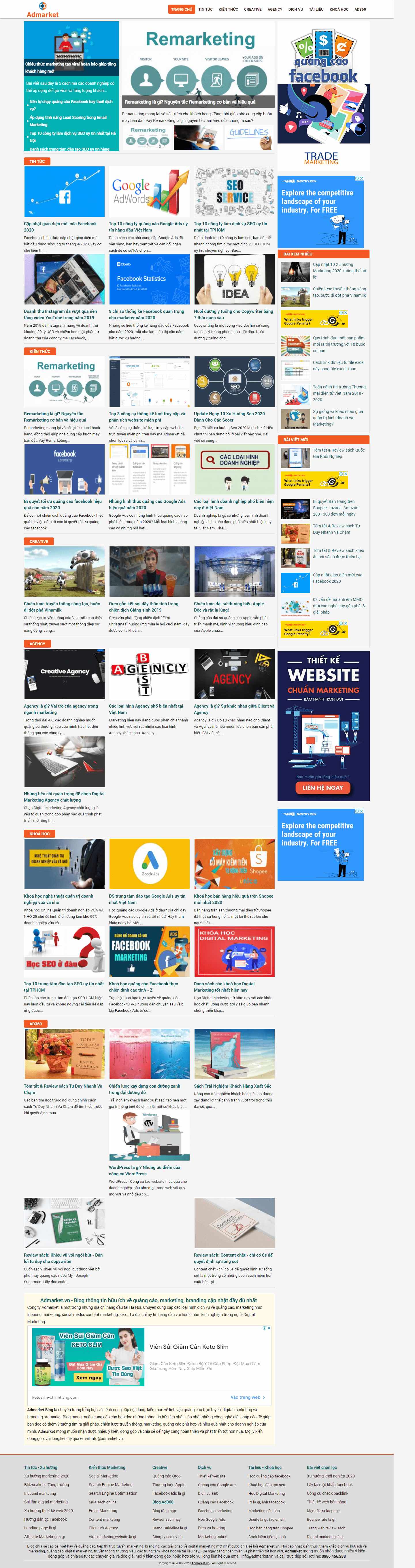 Thiết kế Web bán sách admarket.vn