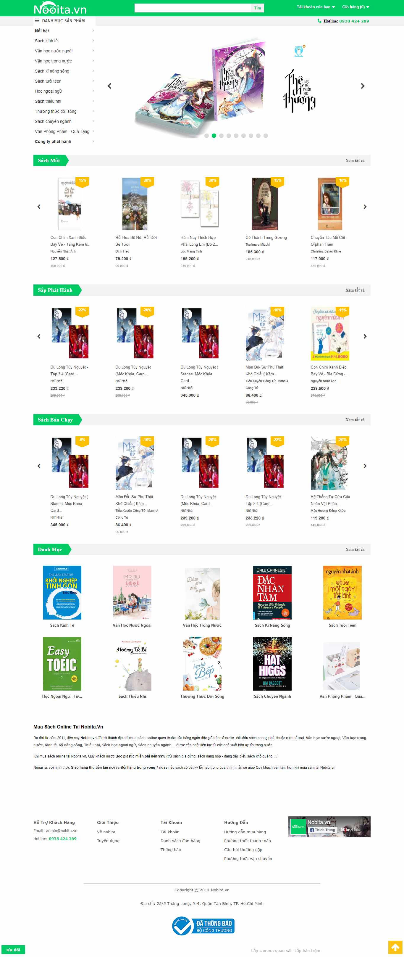 Thiết kế Web bán sách nobita.vn