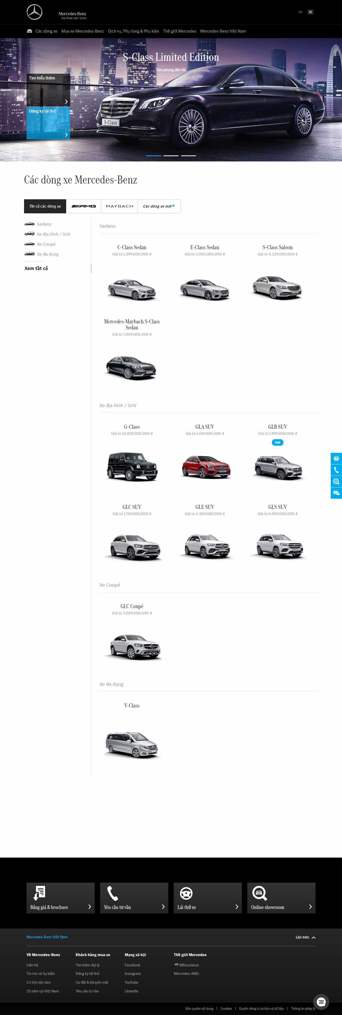 Thiết kế Web bán xe hơi mercedes-benz.com.vn